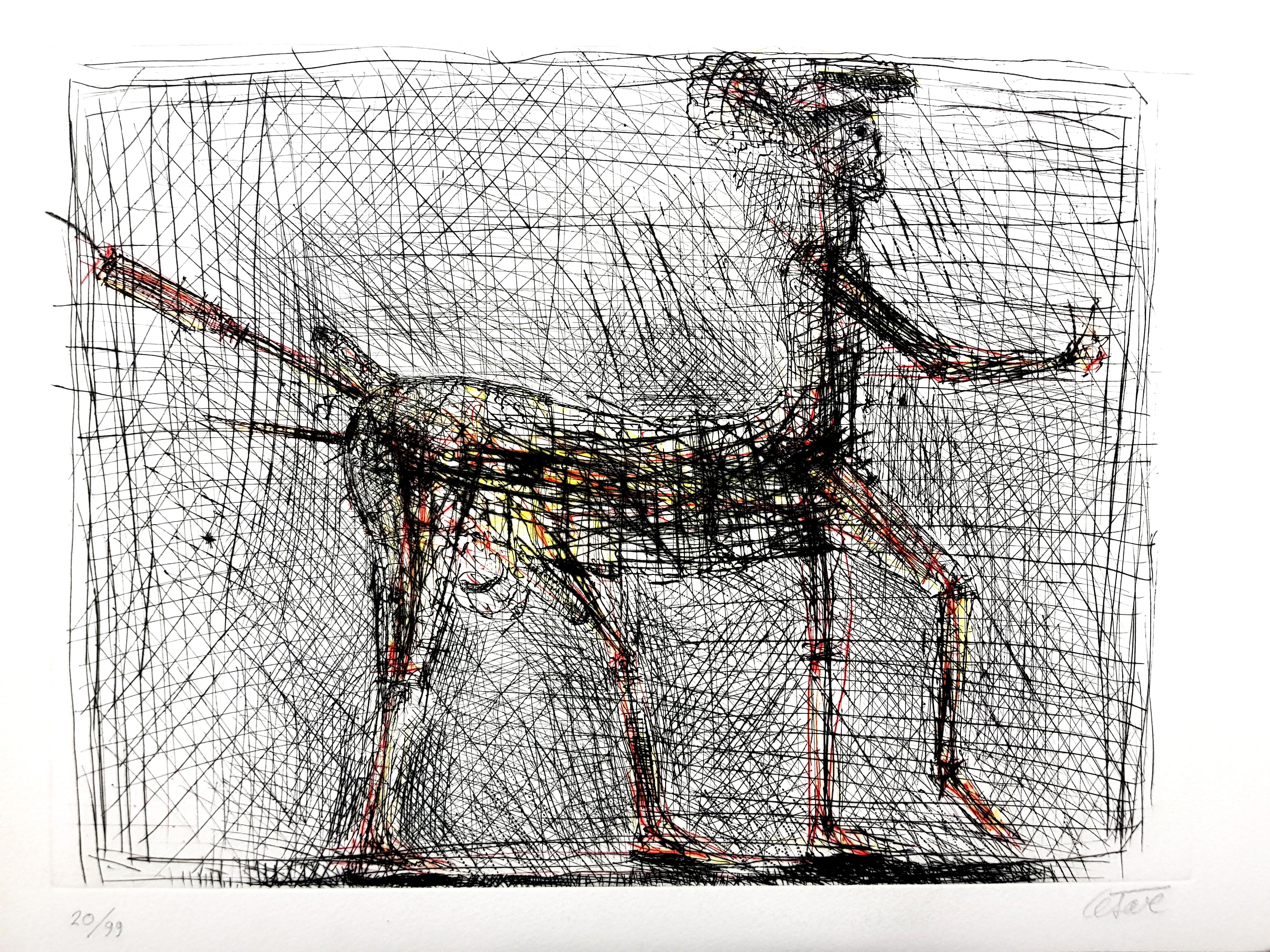 César - Centauro - Homenaje de Picasso - Grabado original firmado