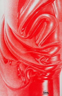 Expansion : Red Waves - Original lithograph, Handsigned