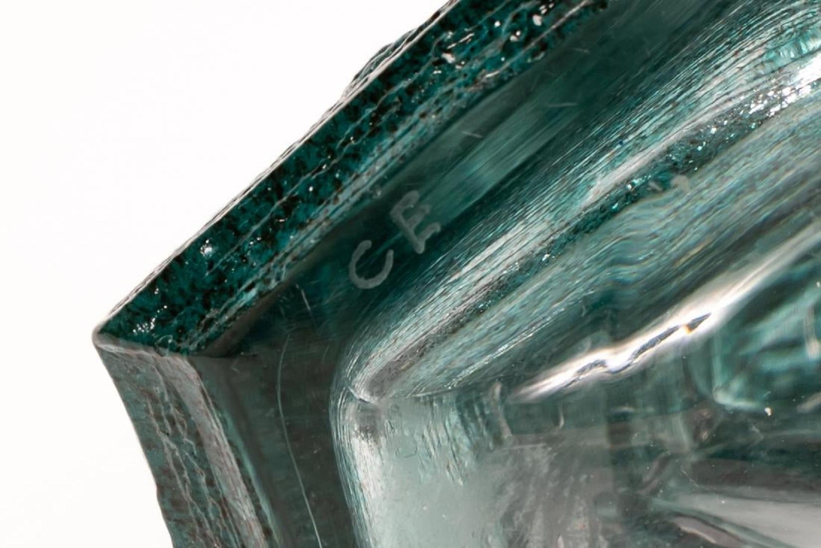 Cesar Baldaccini (1921-1998) for Daum (French (Nancy), founded 1878), circa 1970.  A multi-faceted and chiseled Brutalist Pate-de-Cristal glass 