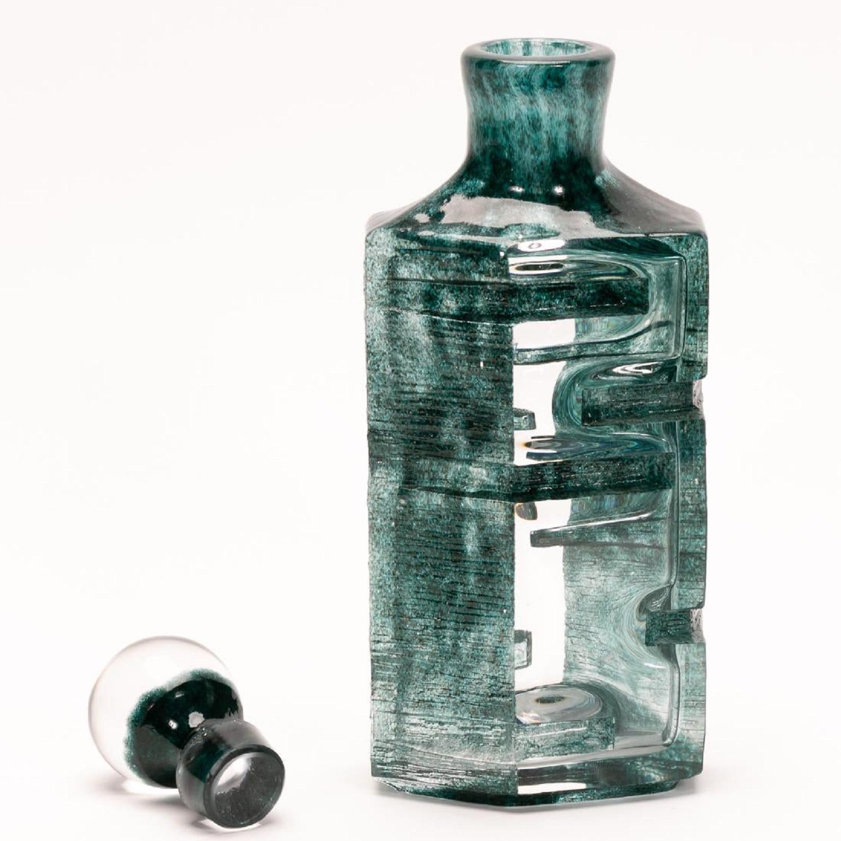 70s Daum Pate de Cristal Glass Argos Brutalist Sculpture Crystal Art Vase France 1
