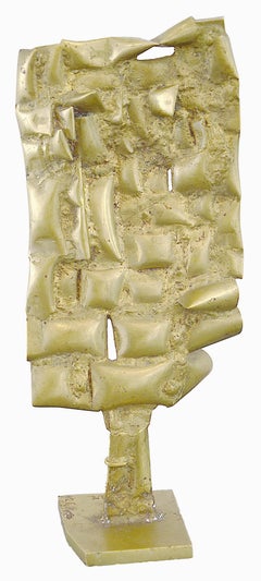 César Maillard Piastra Scultura in bronzo 1971 Targa Maillard Nuovo Realismo Dorato