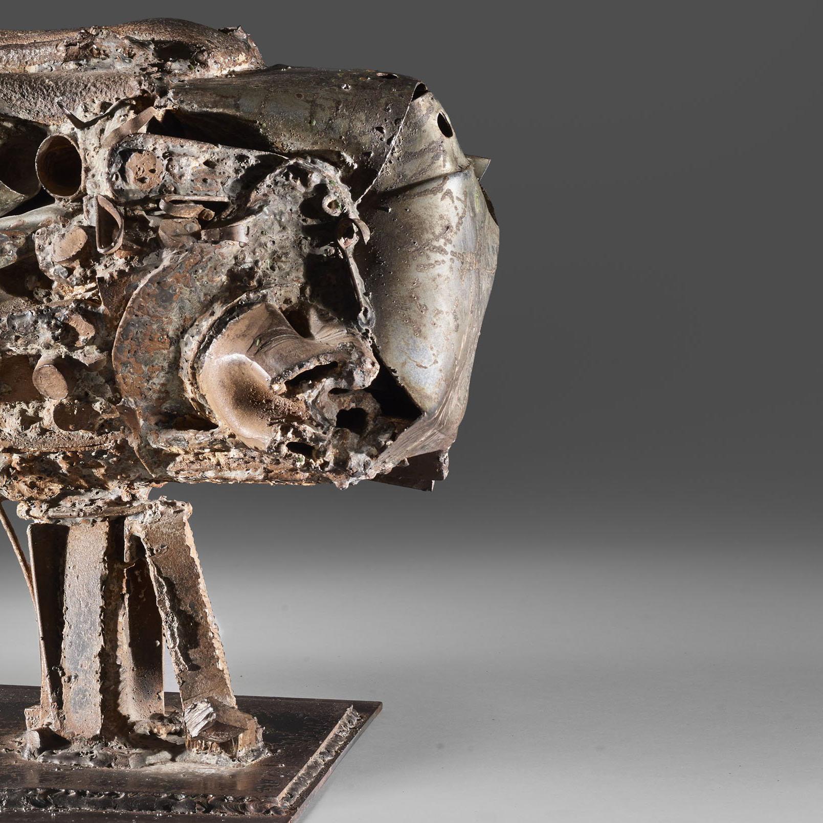Moteur n°3 - Black Abstract Sculpture by César Baldaccini