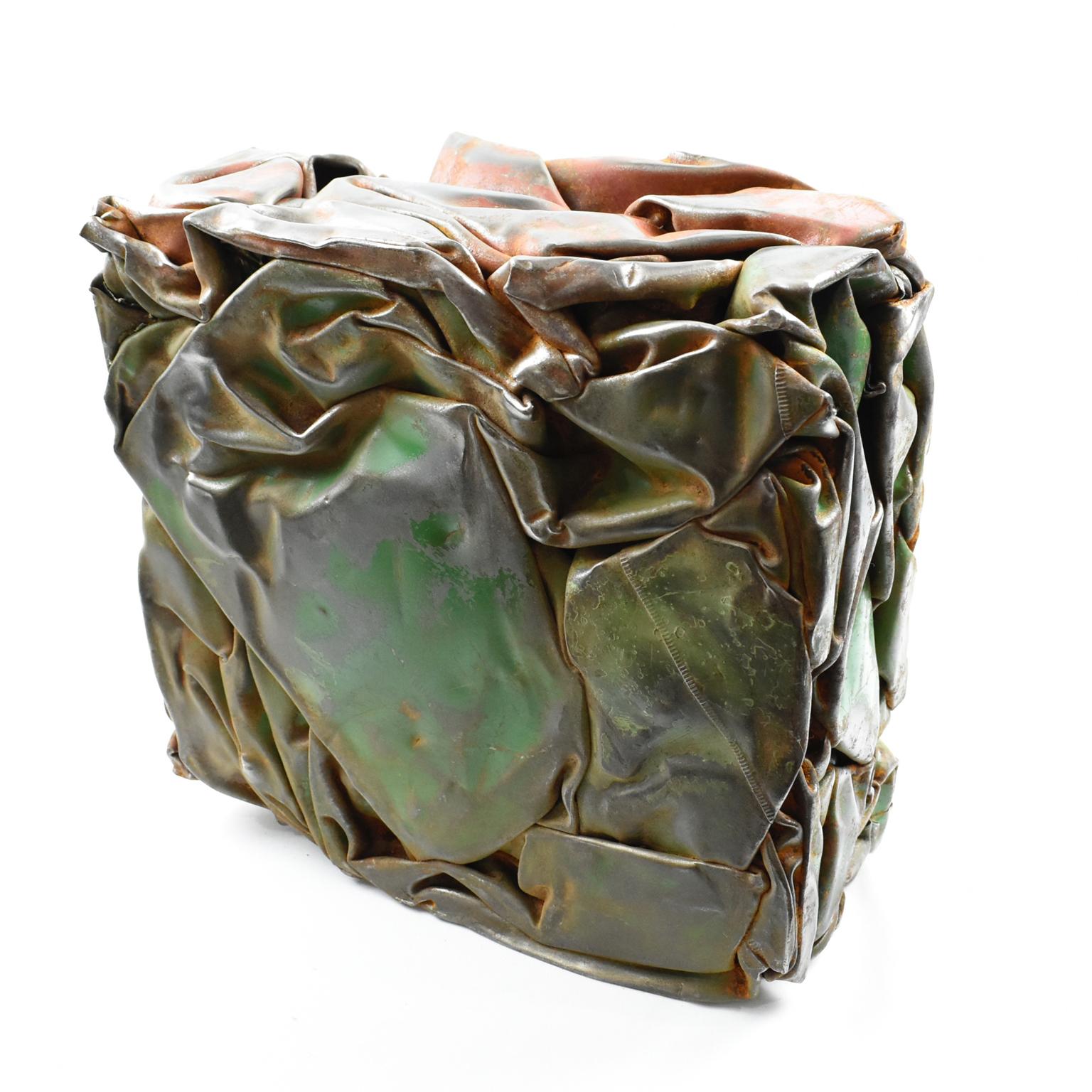 Industrial Cesar Baldaccini Style French Abstract Metal Sculpture Compression
