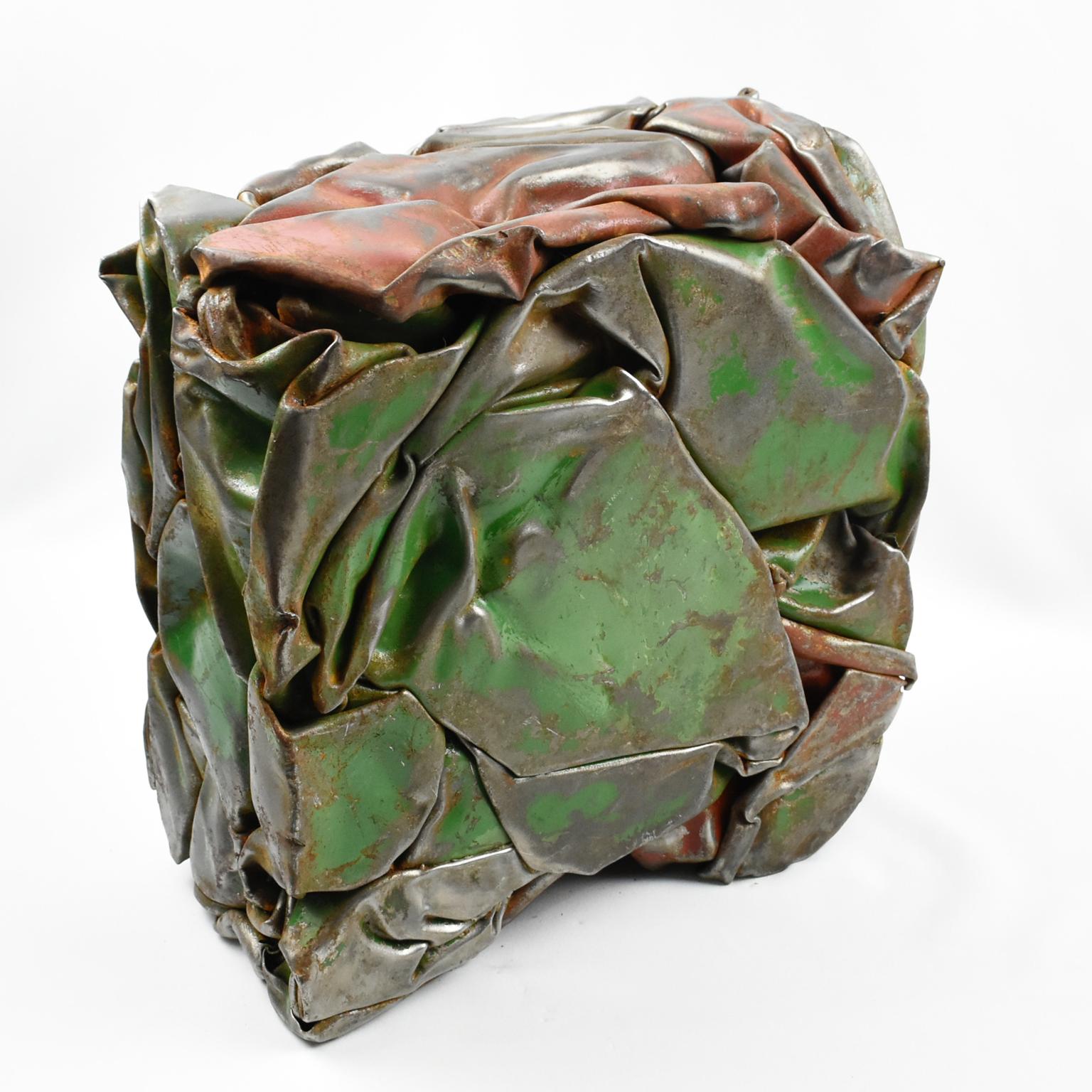 Cesar Baldaccini Style French Abstract Metal Sculpture Compression 4