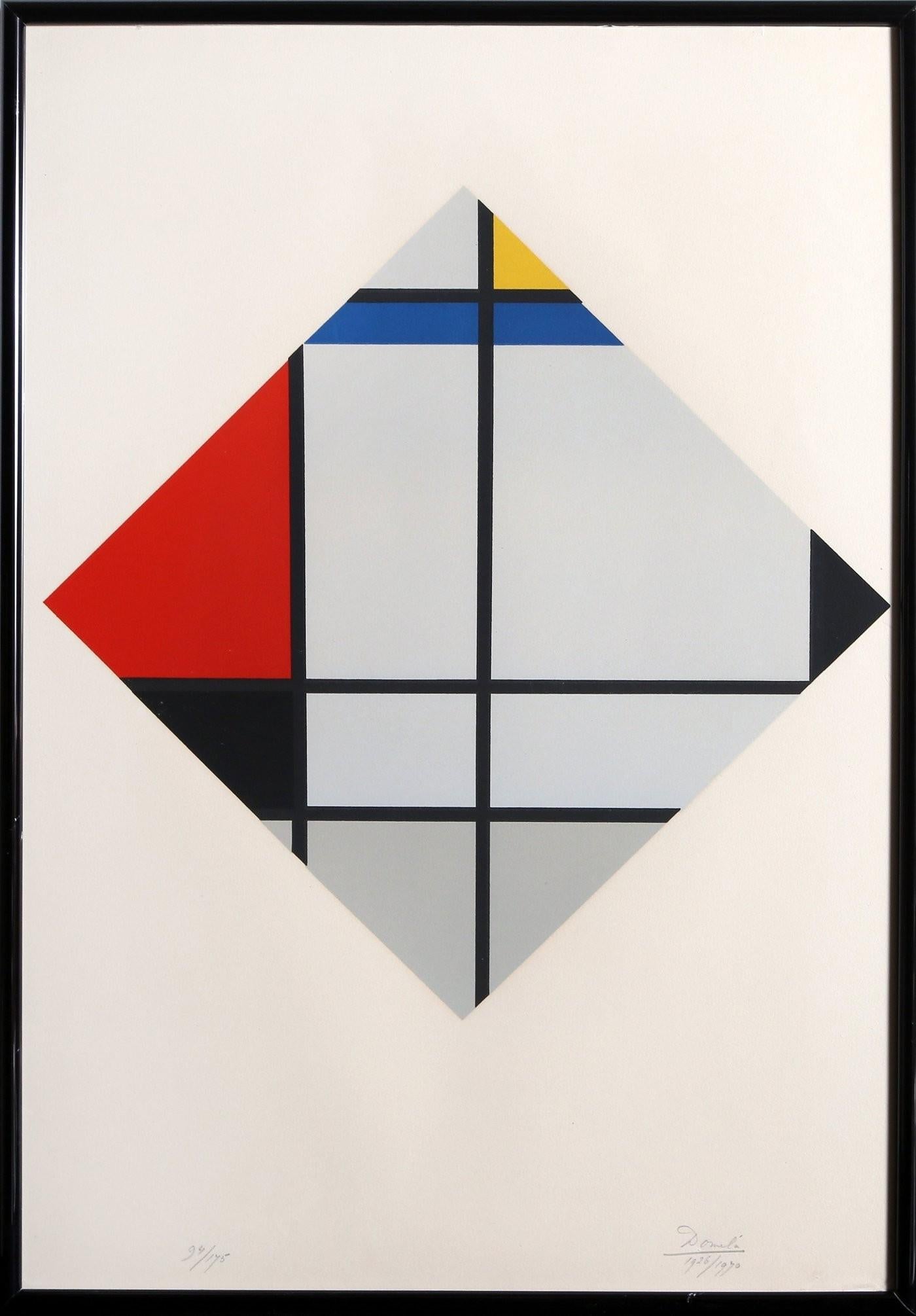 César Domela Nieuwenhuis Abstract Print - Composition, 1970