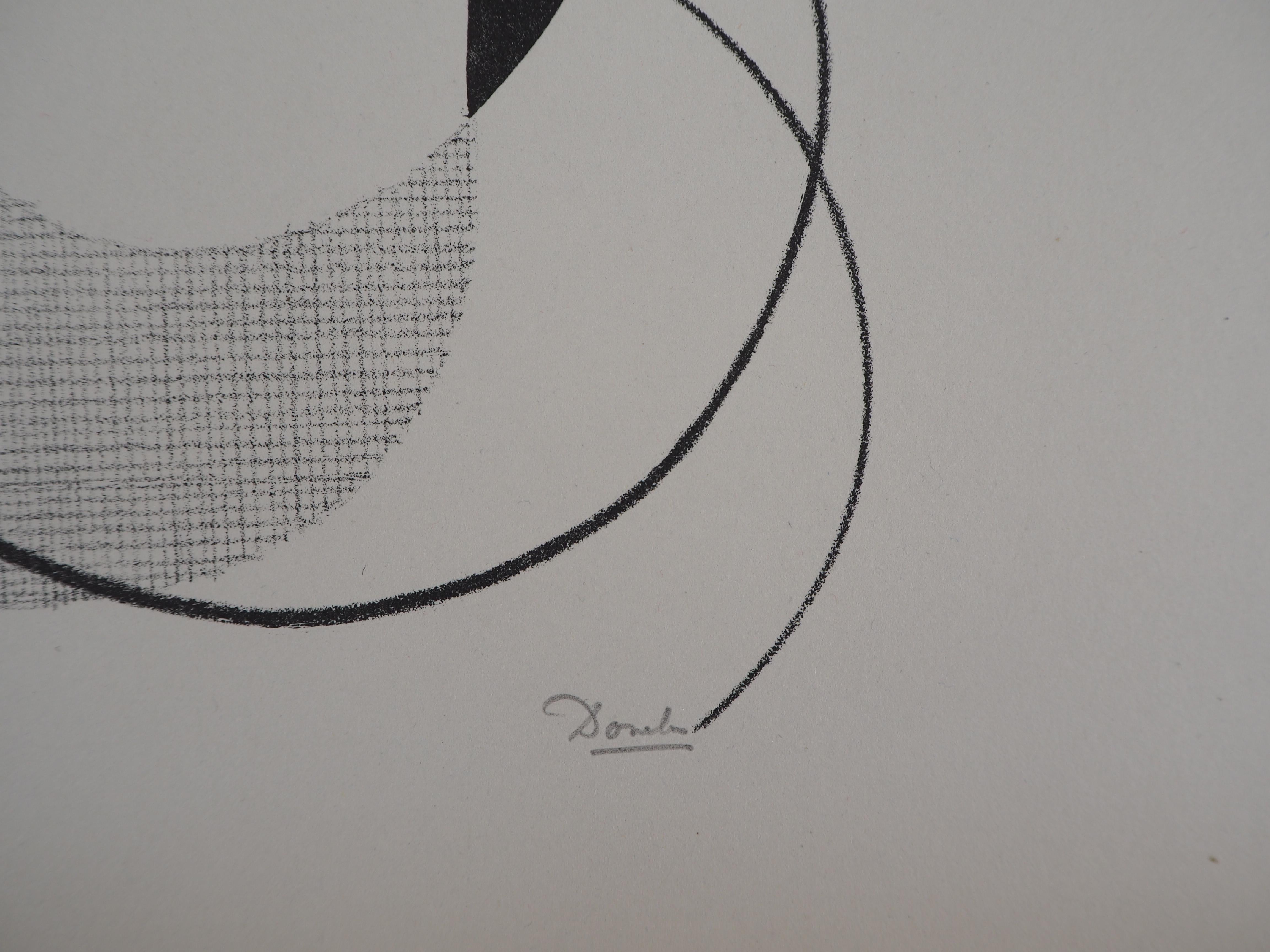 Abstract Composition - Original lithograph, Handsigned and Numbered / 100, 1946 - Print by César Domela