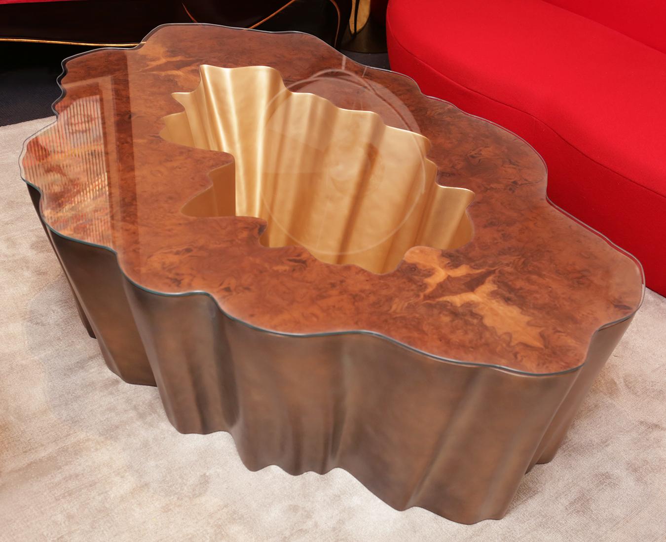 Portuguese Cesar Gold Coffee Table For Sale