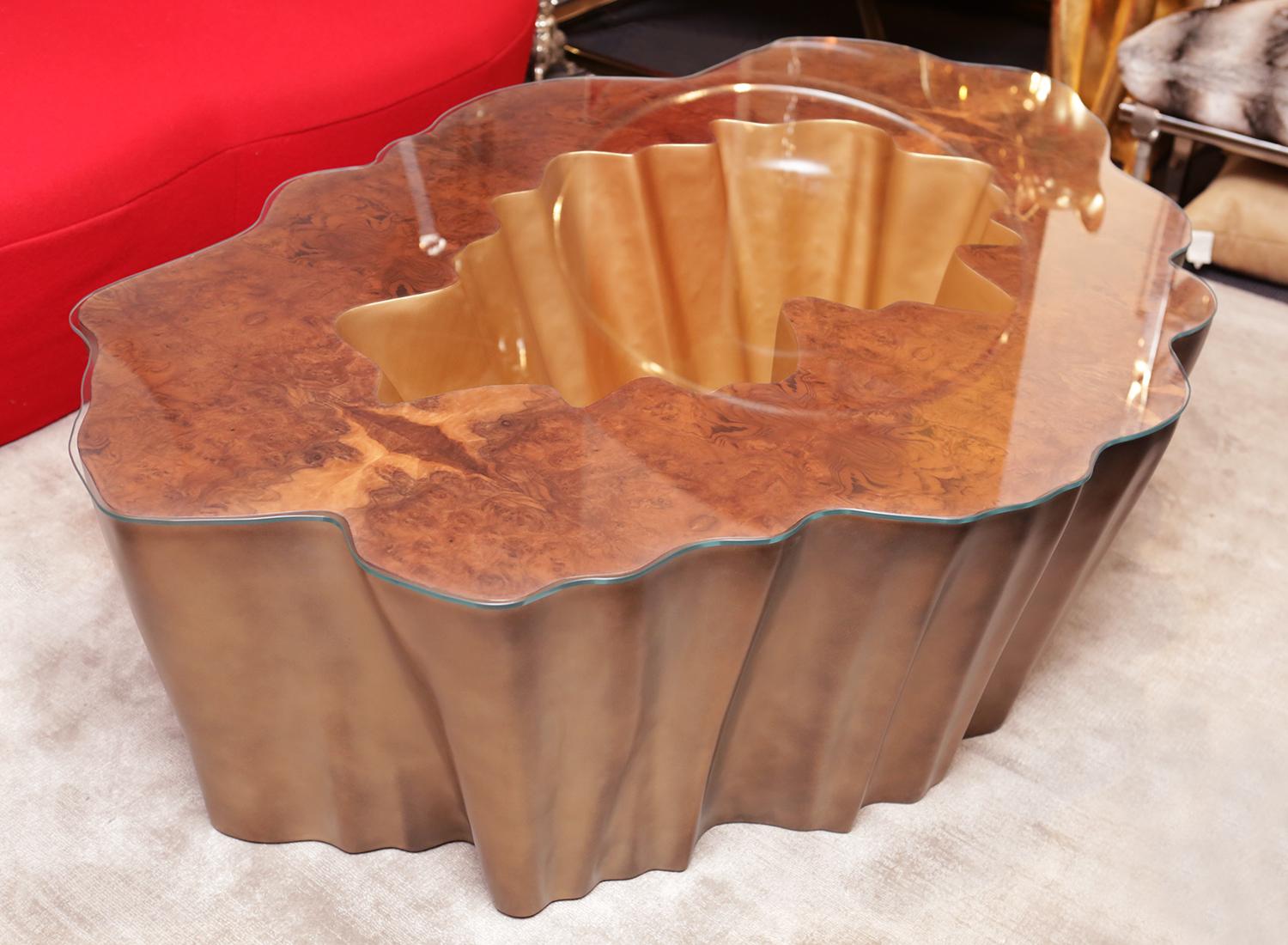 Carved Cesar Gold Coffee Table For Sale