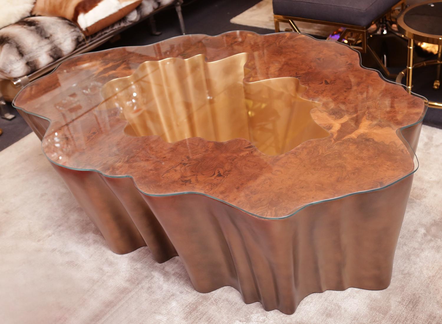 Contemporary Cesar Gold Coffee Table For Sale