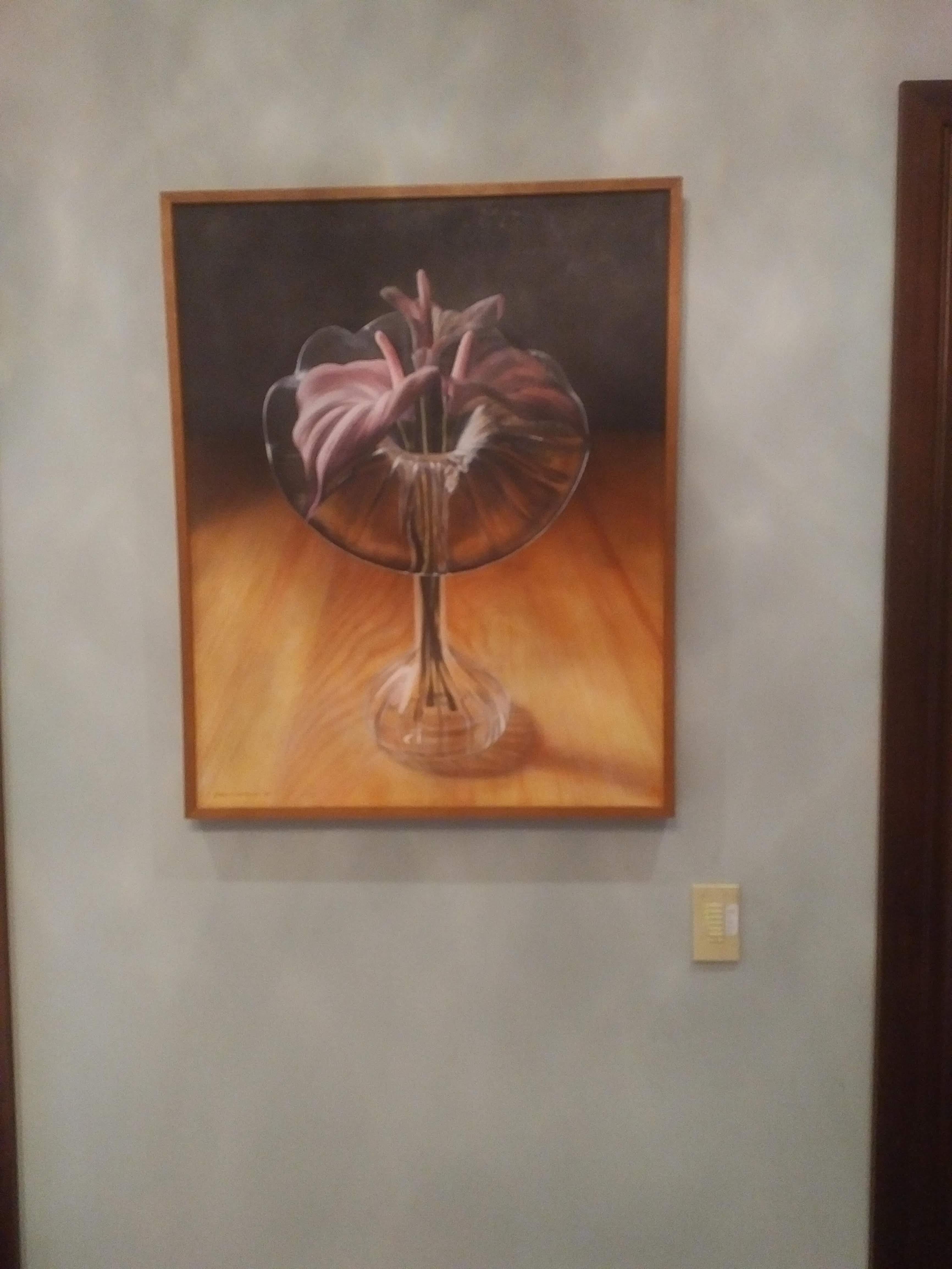 Silk Flowers  -- Original Oil Painting -- Please watch attached video - Brown Still-Life Painting by Cesar J. Santander