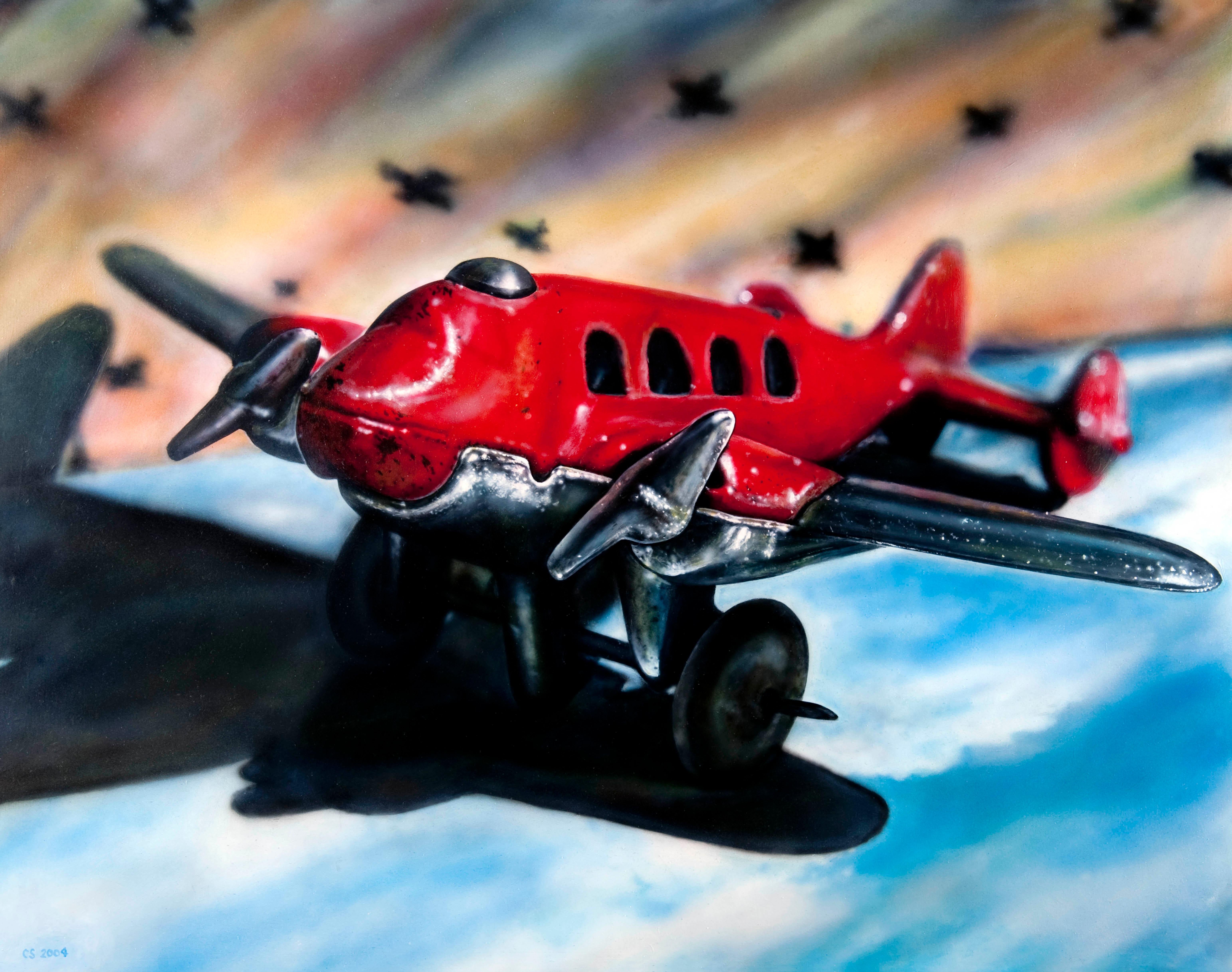 Cesar J. Santander Interior Painting - Toy Airplane -- Original Oil Painting -- Please watch attached video