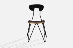 César Jannello, chaise d'appoint, fer, Wood, Argentine, années 1950