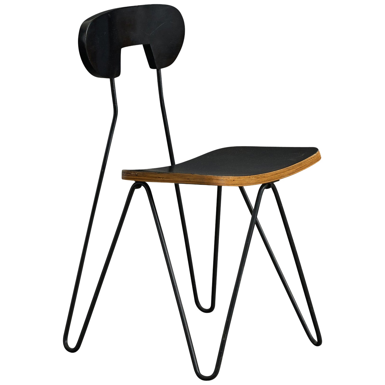 César Jannello, Beistellstuhl, Eisen, Holz, Argentinien, 1950er Jahre im Angebot