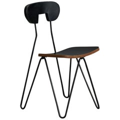César Jannello, chaise d'appoint, fer, Wood, Argentine, années 1950