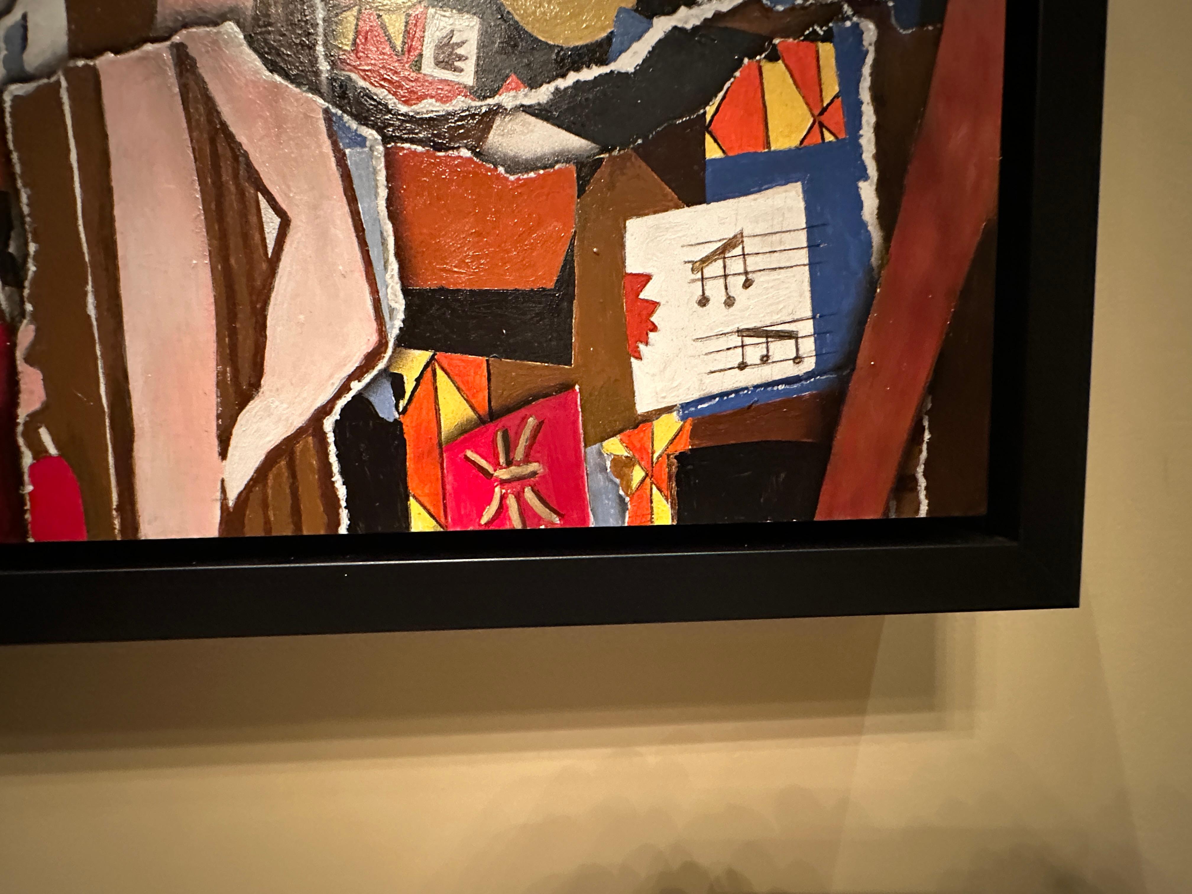 Dancers and Musicians (Torn Up Picasso) Original Oil Painting For Sale 1