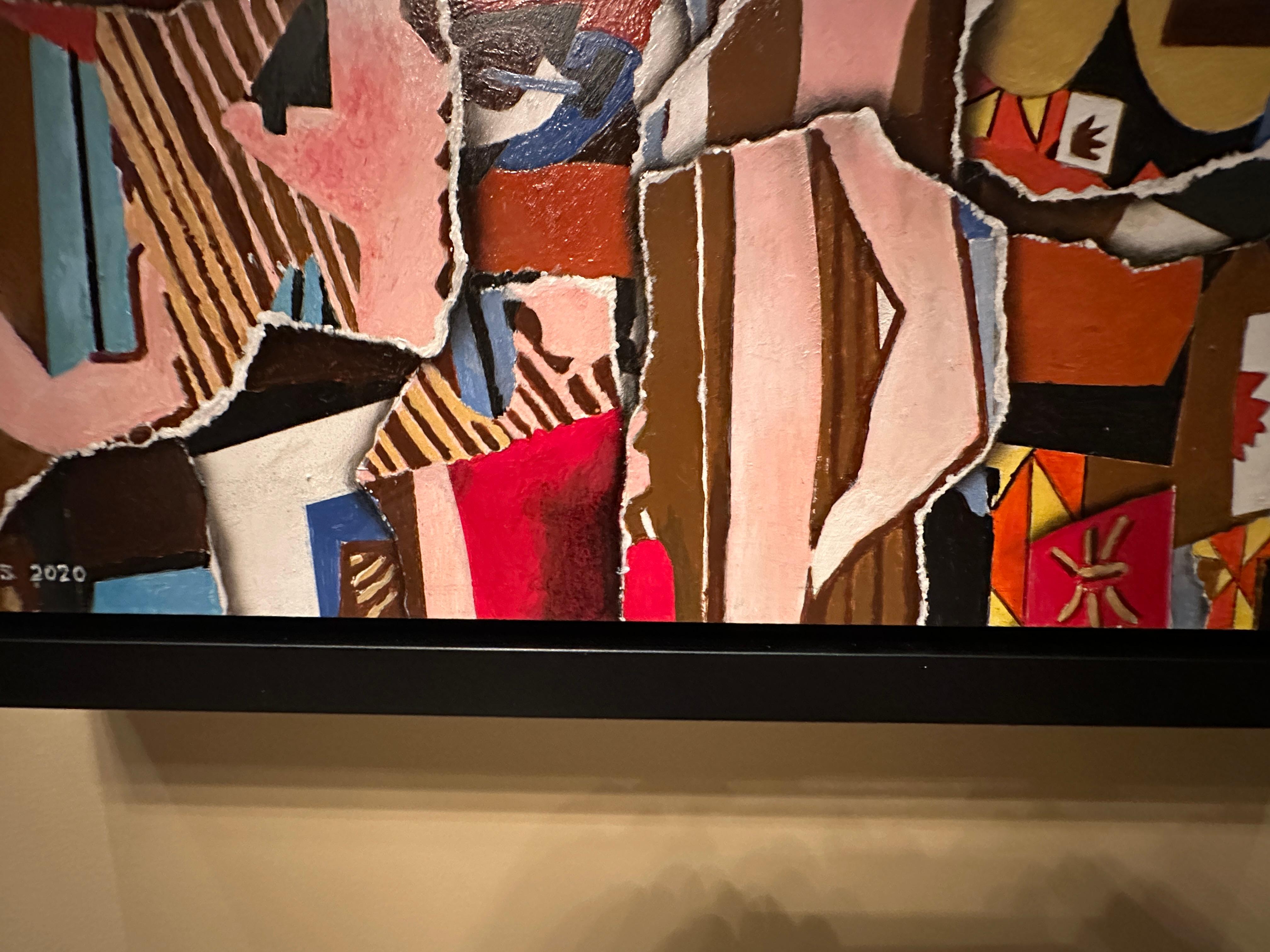 Dancers and Musicians (Torn Up Picasso) Original Oil Painting For Sale 5