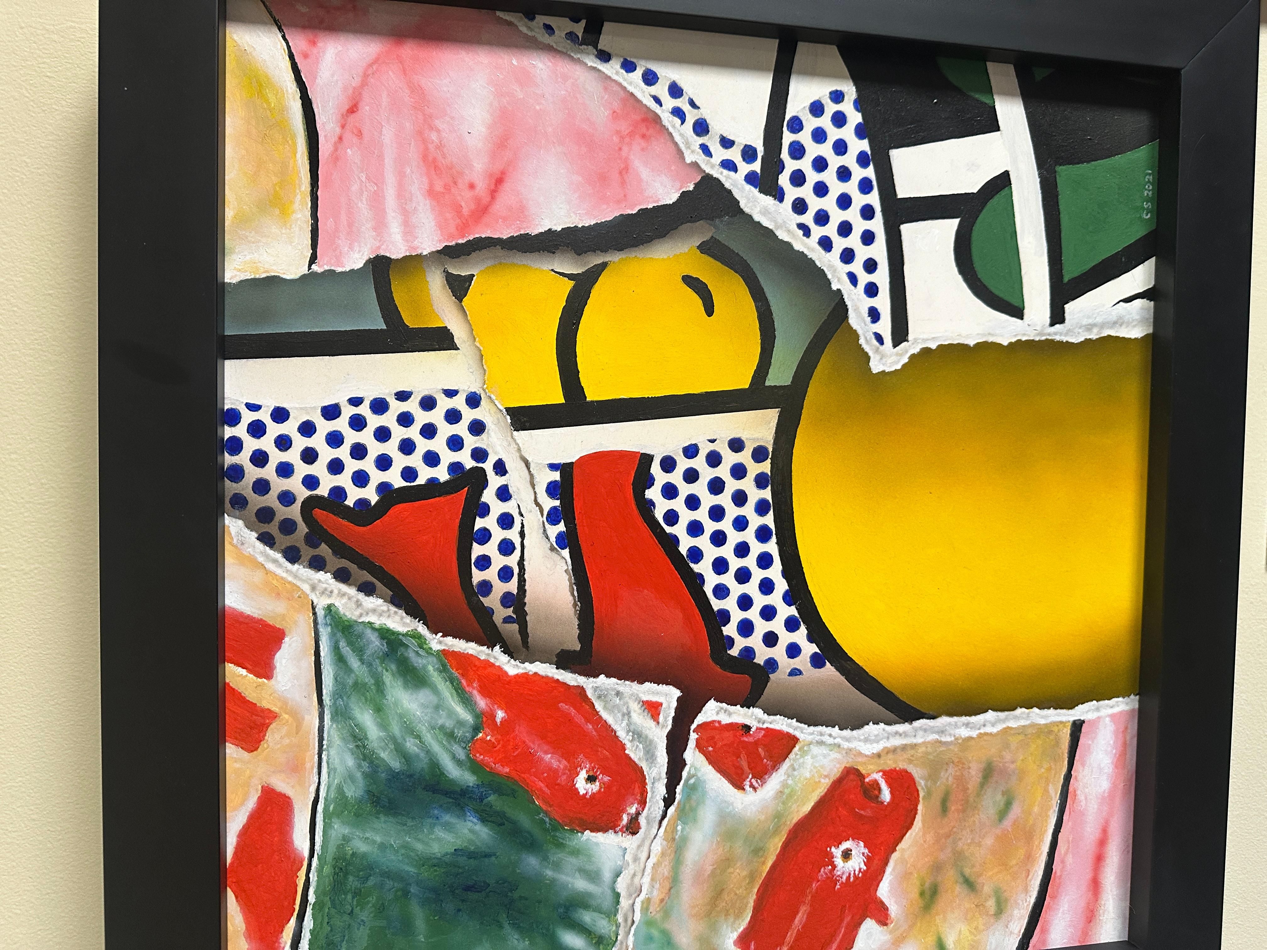Poisson rouge avec détails de Matisse - Painting de Cesar Santander