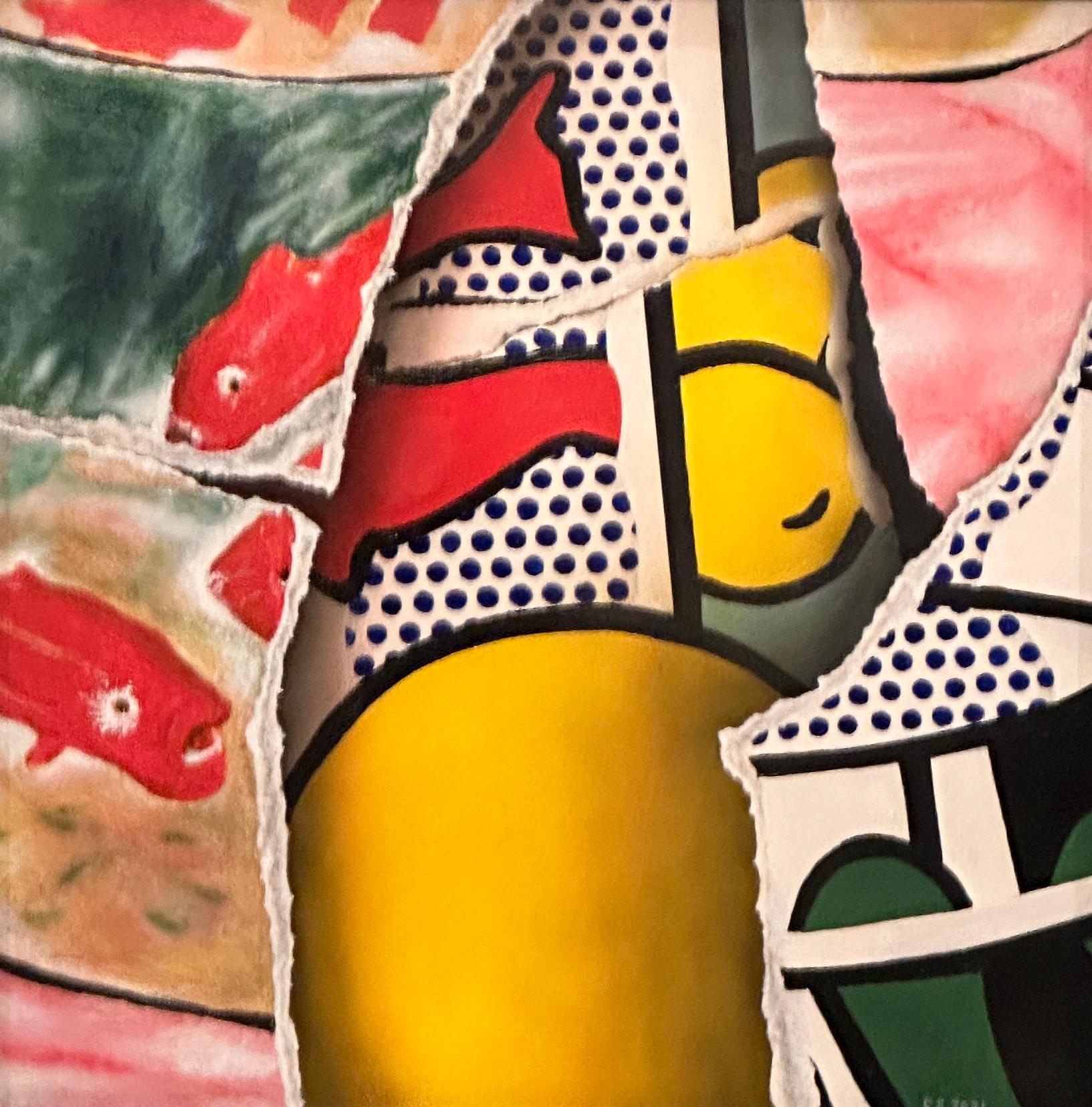 Poisson rouge avec détails de Matisse - Photoréalisme Painting par Cesar Santander