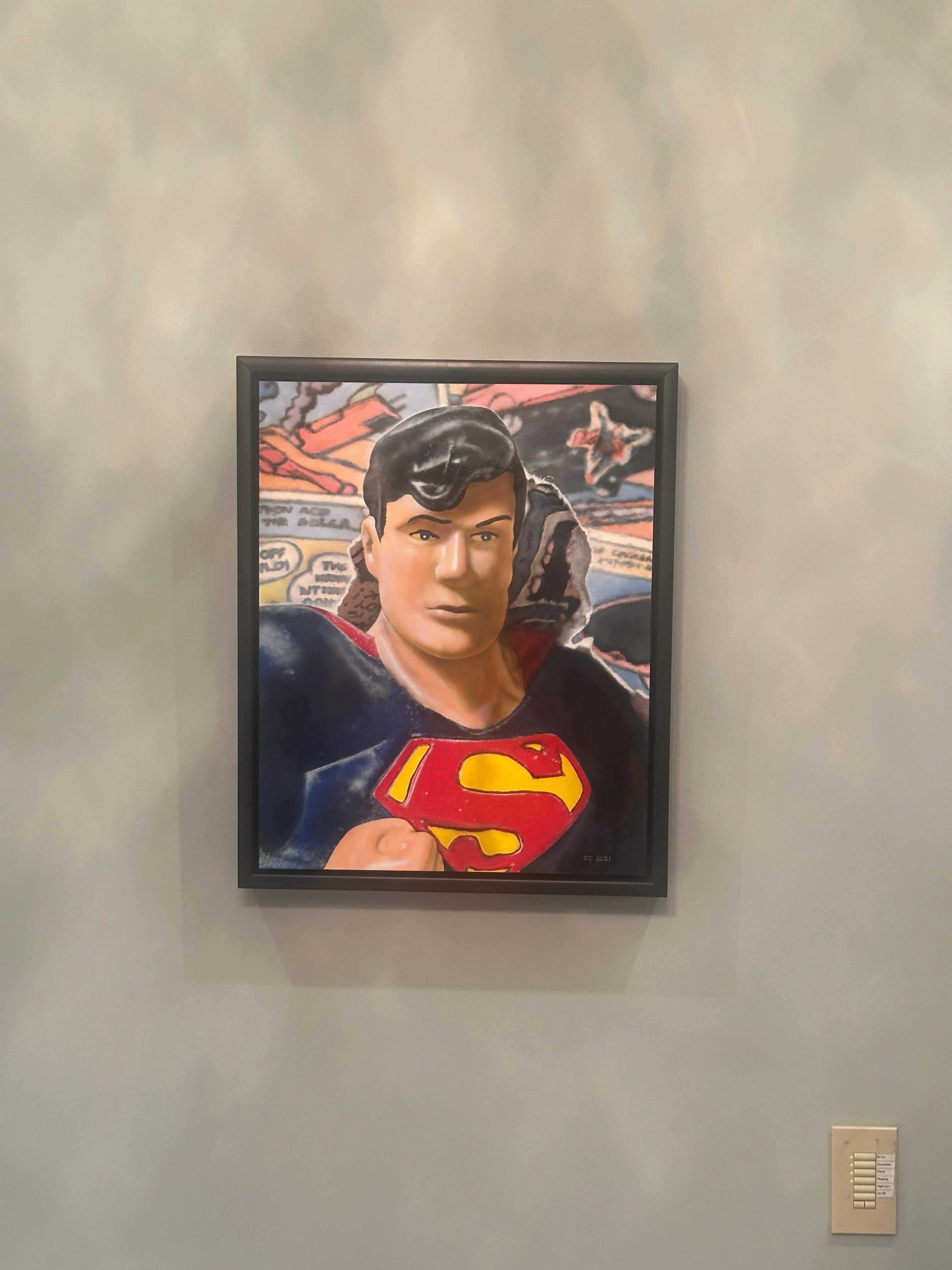 Cesar Santander Superhero Original Oil Painting -- Please watch video in listing
16