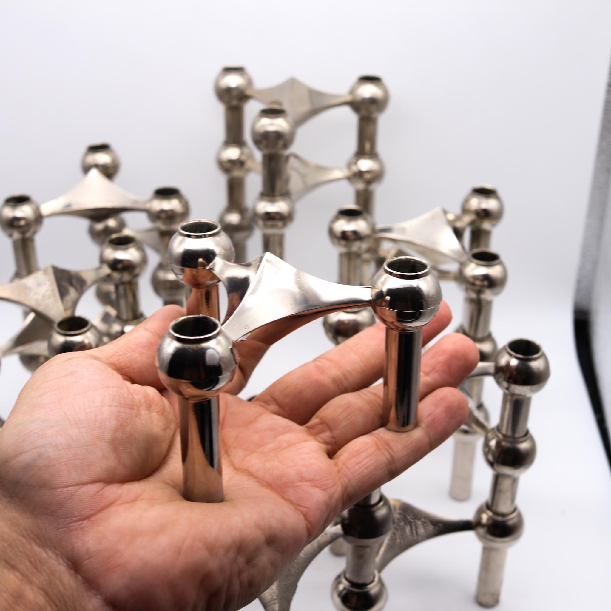 César Stoffi and Fritz Nagel 1960 for BMF Nagel Germany Sculptural 18 Stackable 1