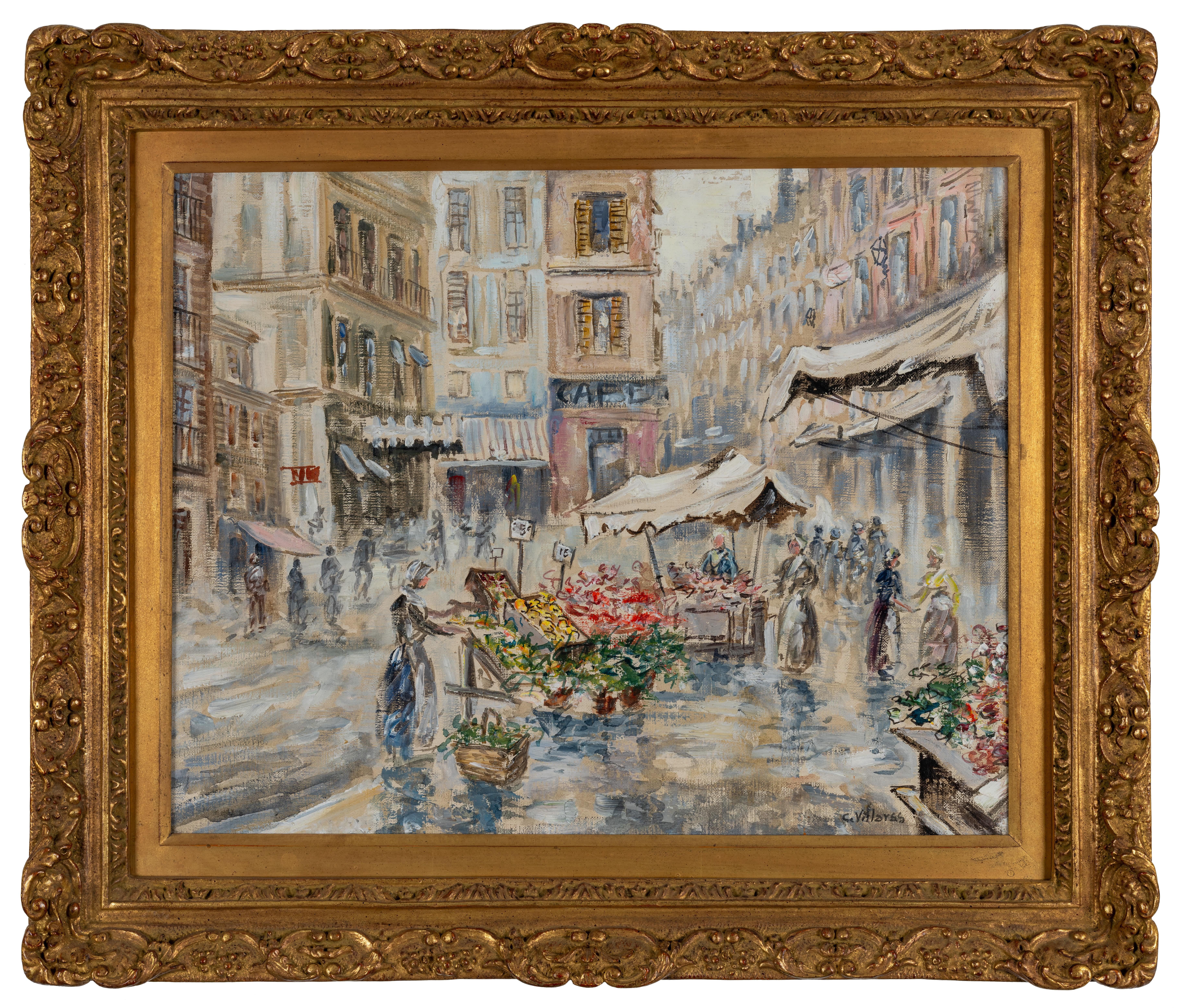 Cesar Villacres  Landscape Painting - Rue de Seine, Paris