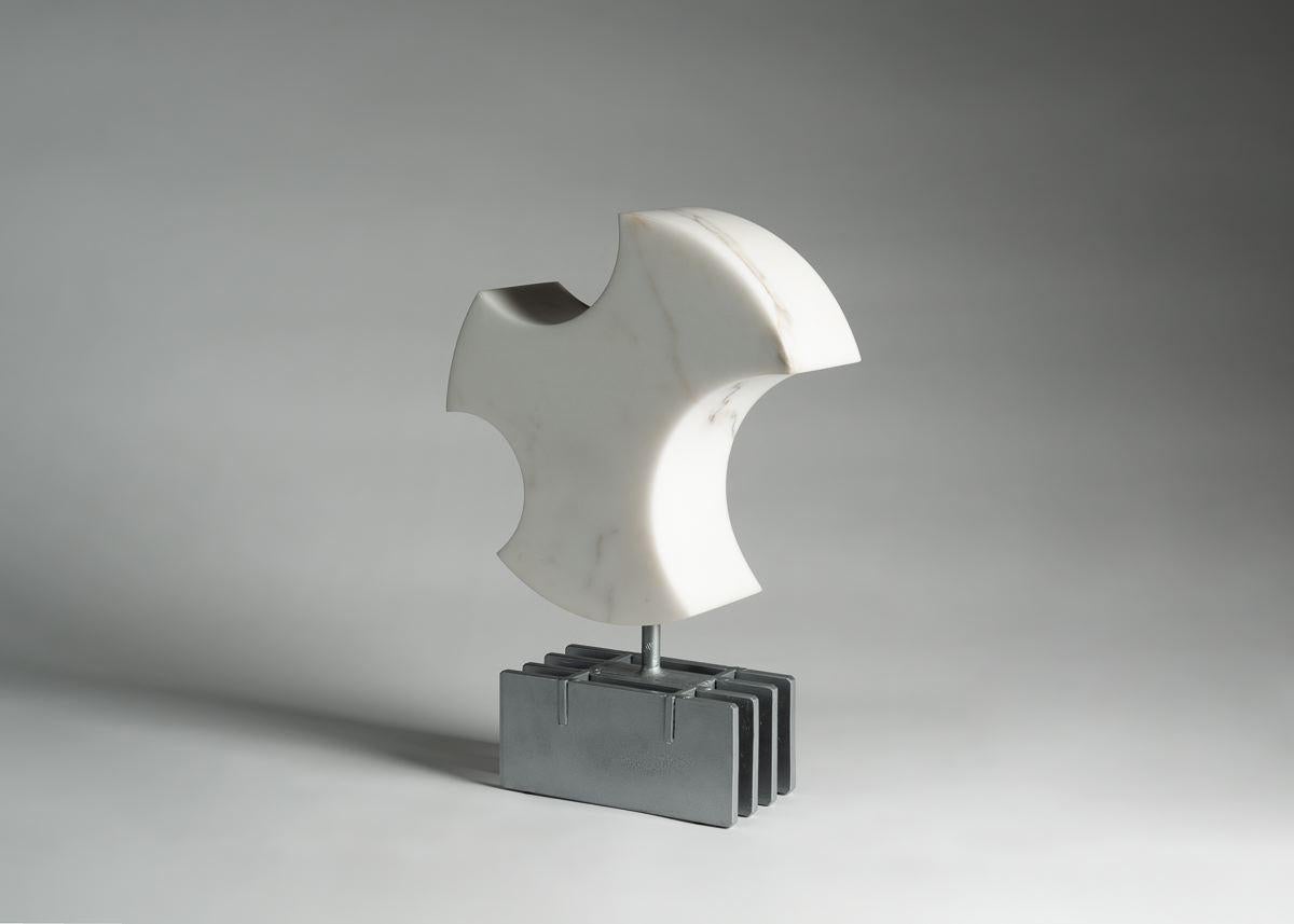 American Cesare Arduini, Abstract Marble and Steel Sculpture, United States, 2019 For Sale