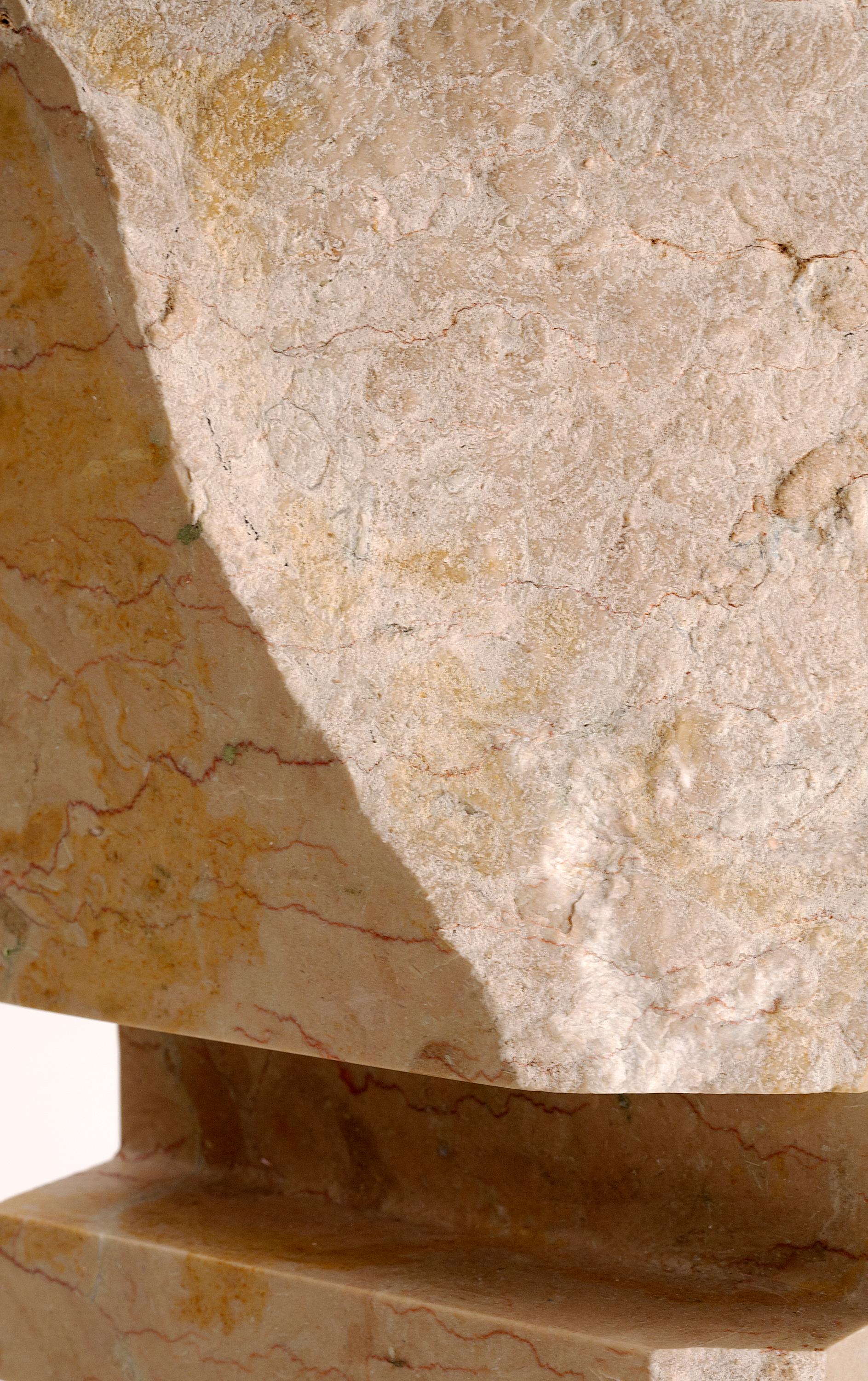 Inscribed: CLF 16
Unique piece.

In this series of vertical sculptures by the Italian American sculptor Cesare Arduini, geometric form is imposed upon the natural but chaotic beauty of marble.