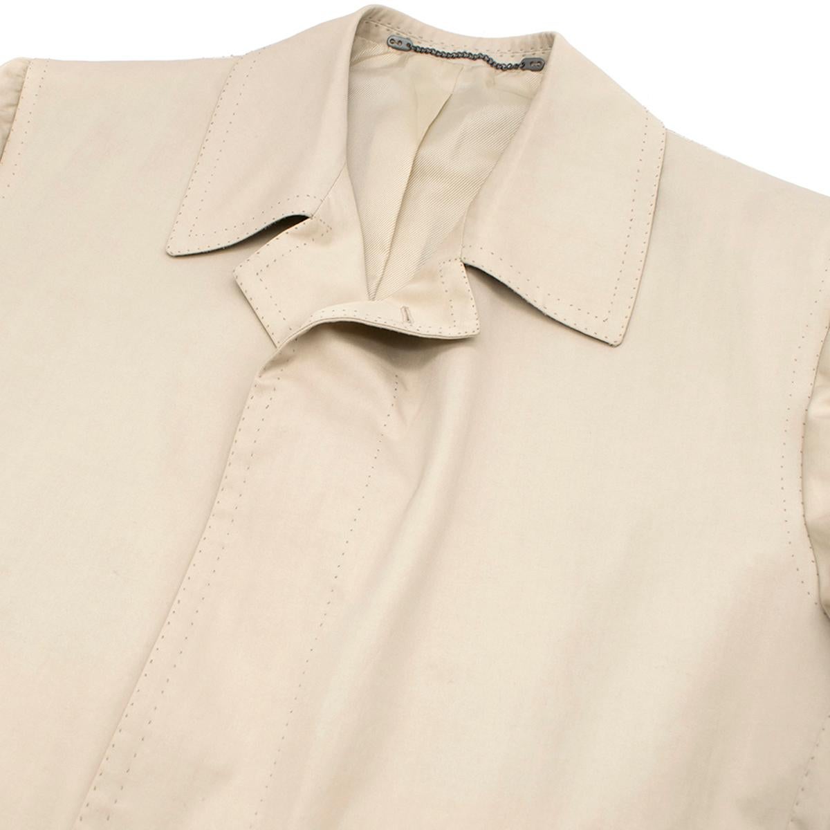 Men's Cesare Attolini Beige Cotton Trench Coat IT 50