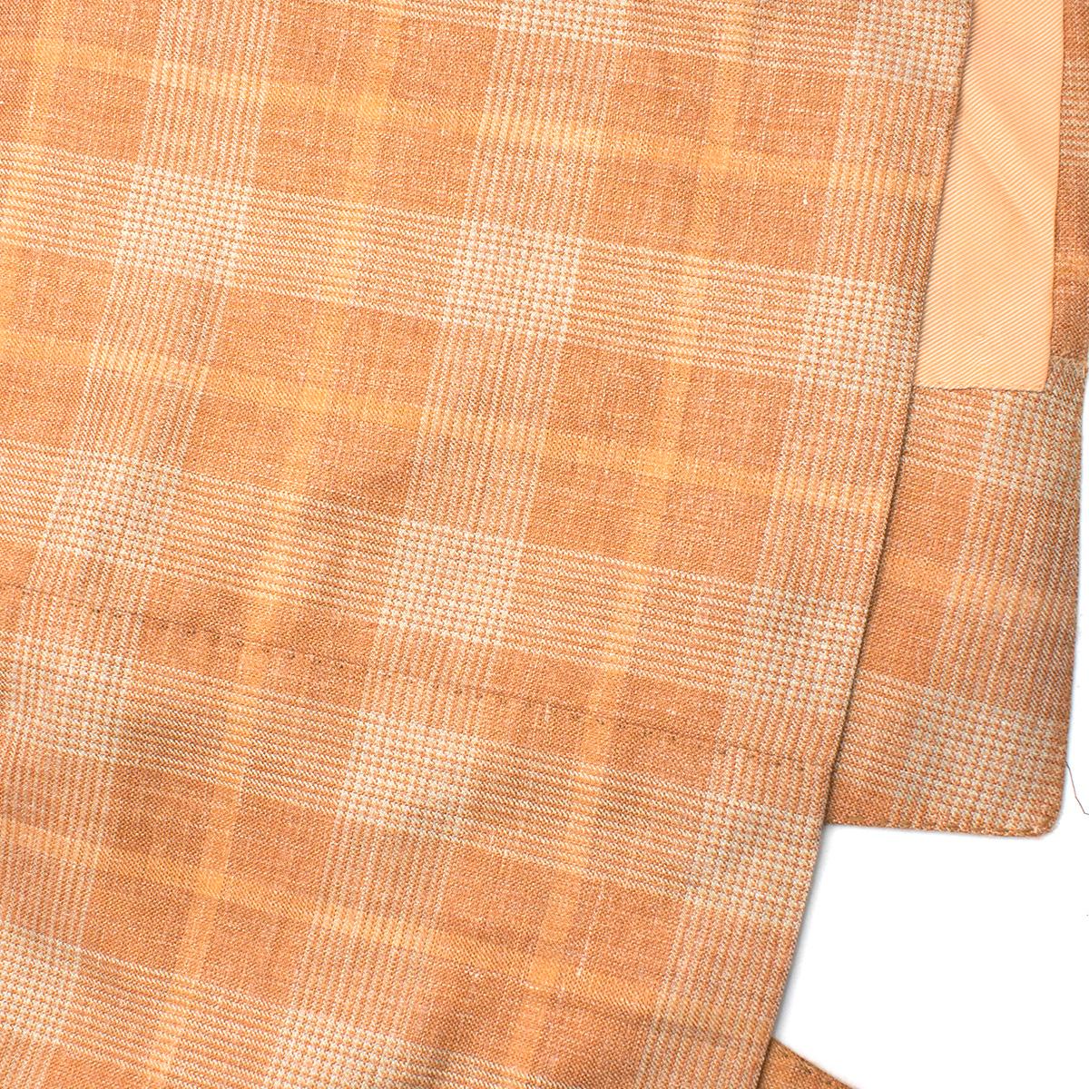 Cesare Attolini Bespoke Orange Checkered Suit Jacket estimated SIZE L 3