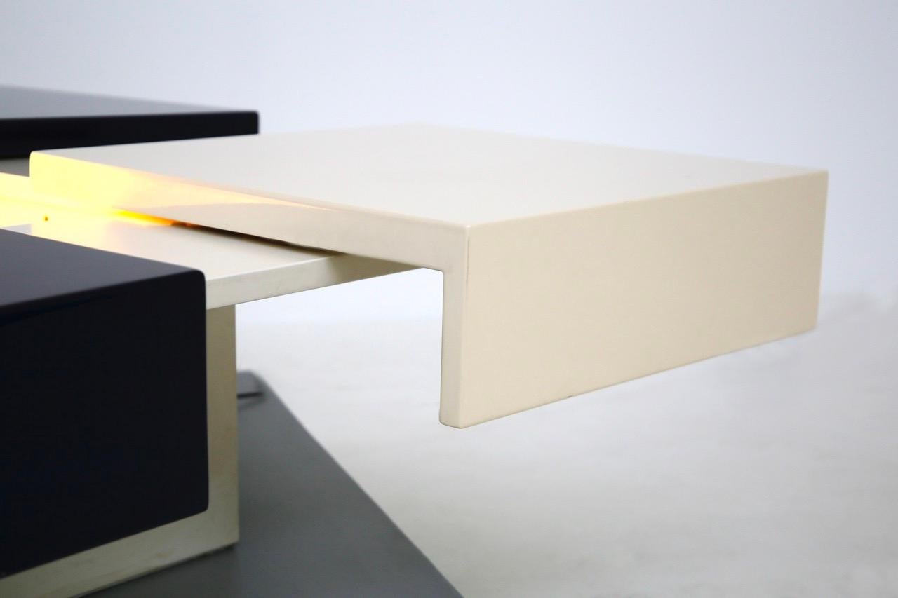 Cesare Augusto Nava Mid-Century Illuminated Coffee Table, Certified In Good Condition In Milano, IT