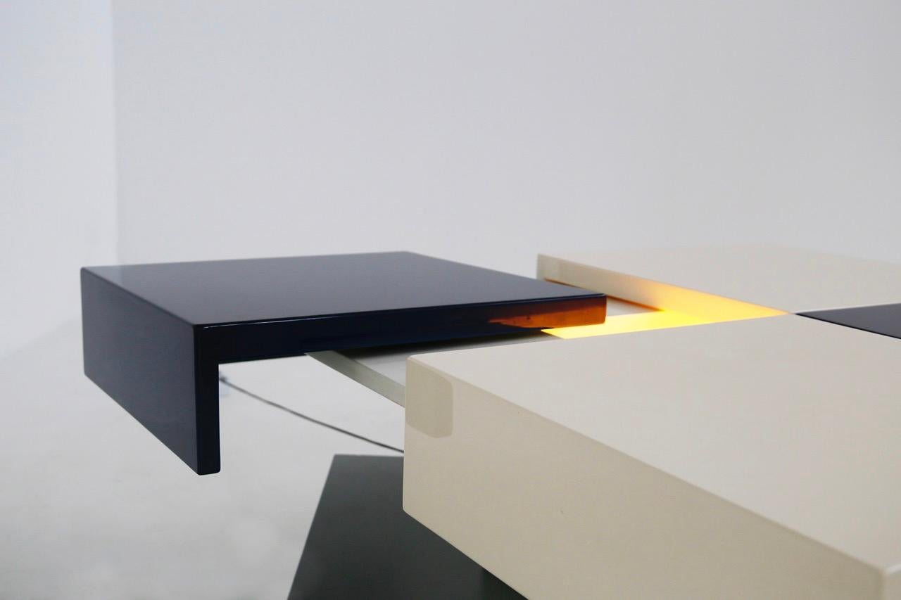 Plastic Cesare Augusto Nava Mid-Century Illuminated Coffee Table, Certified