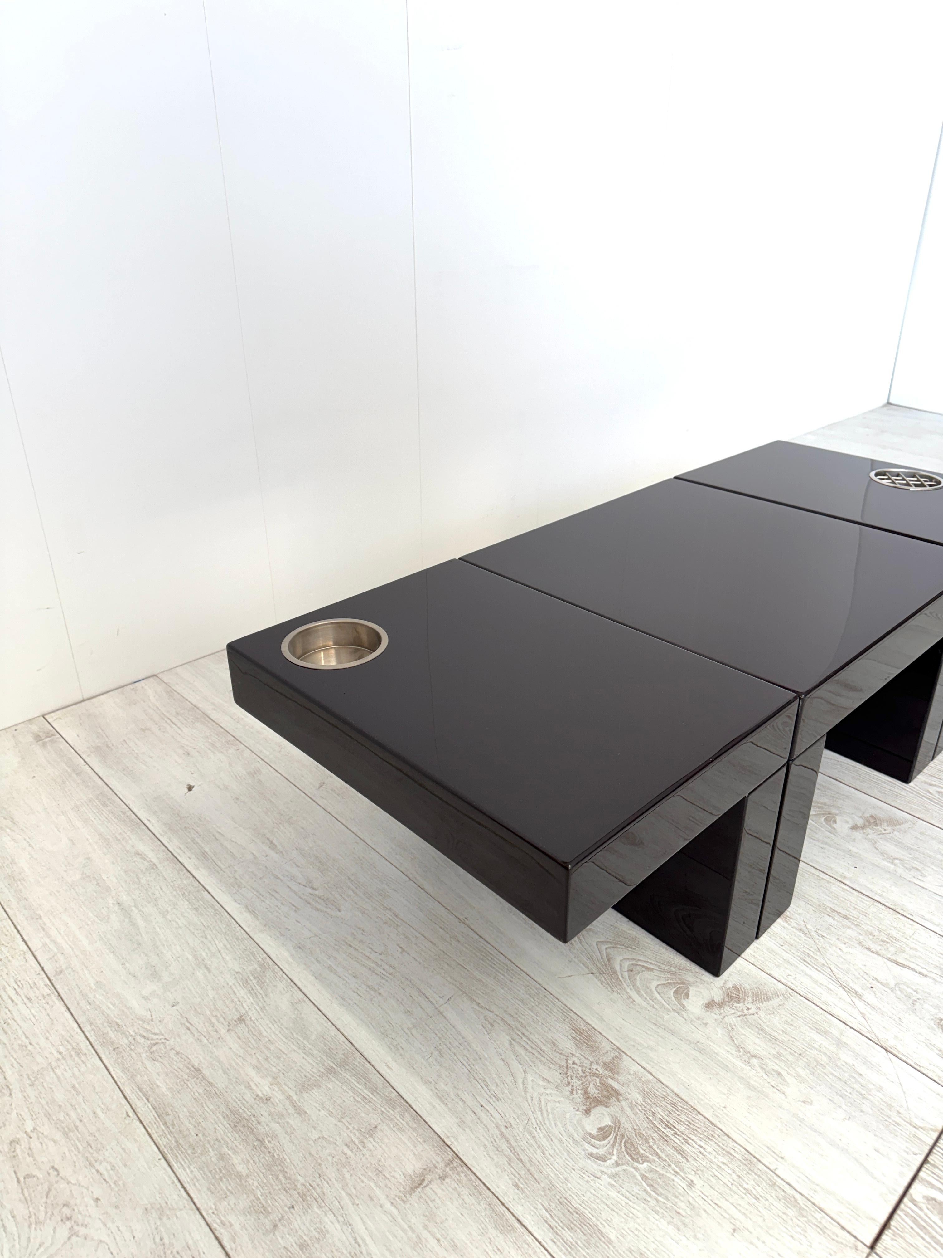 Cesare Augusto Nava, Set of 3 small modular tables mod. Nac, Italy, 1970s For Sale 7