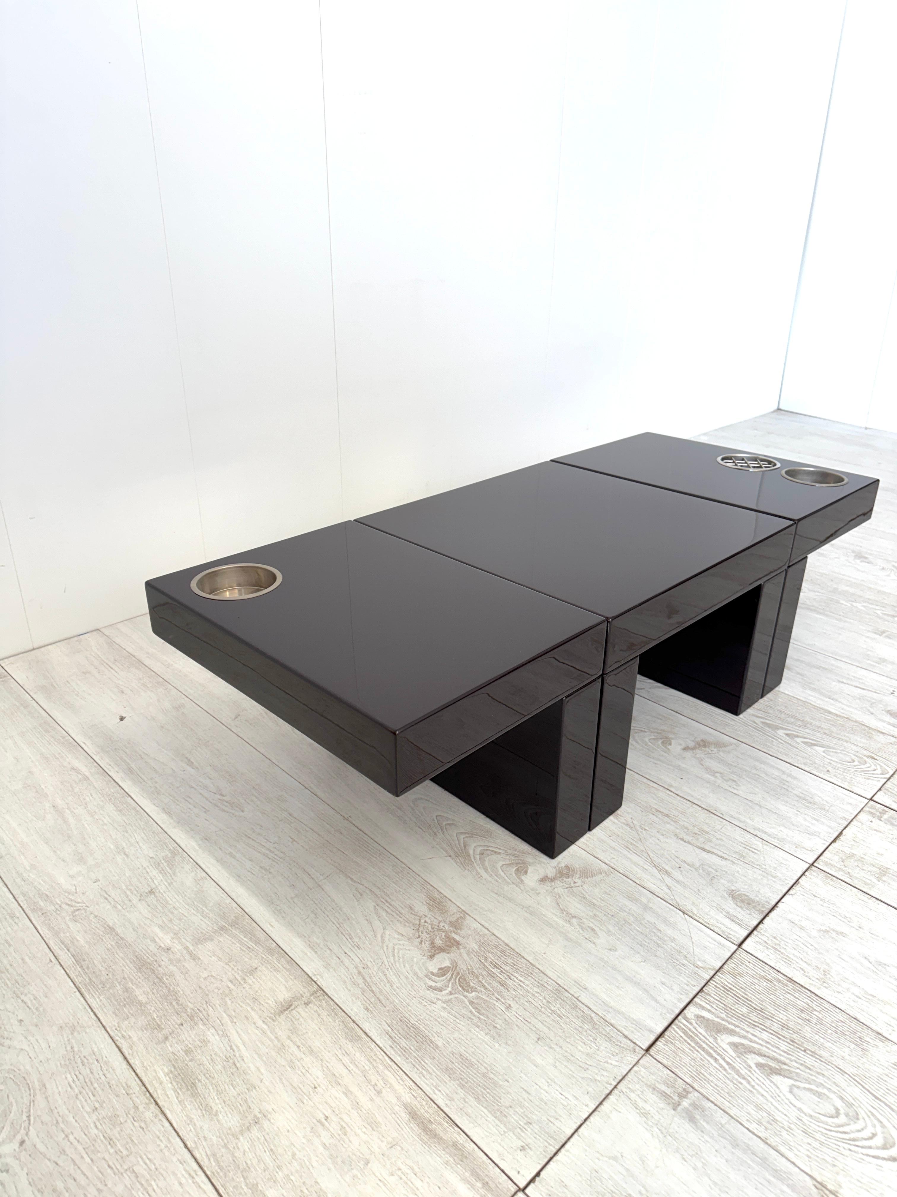 Cesare Augusto Nava, Set of 3 small modular tables mod. Nac, Italy, 1970s For Sale 8