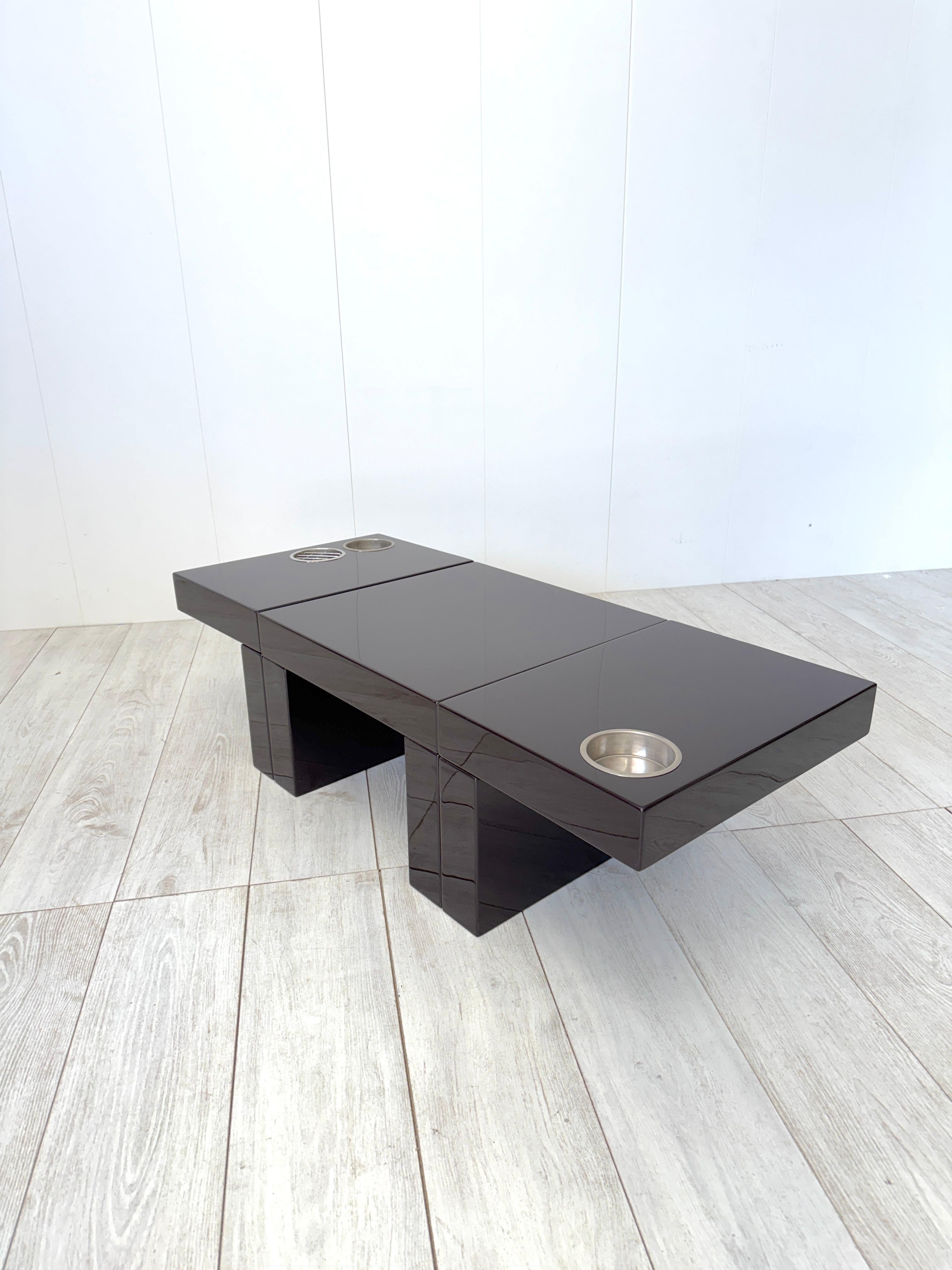 Mid-Century Modern Cesare Augusto Nava, Set of 3 small modular tables mod. Nac, Italy, 1970s For Sale