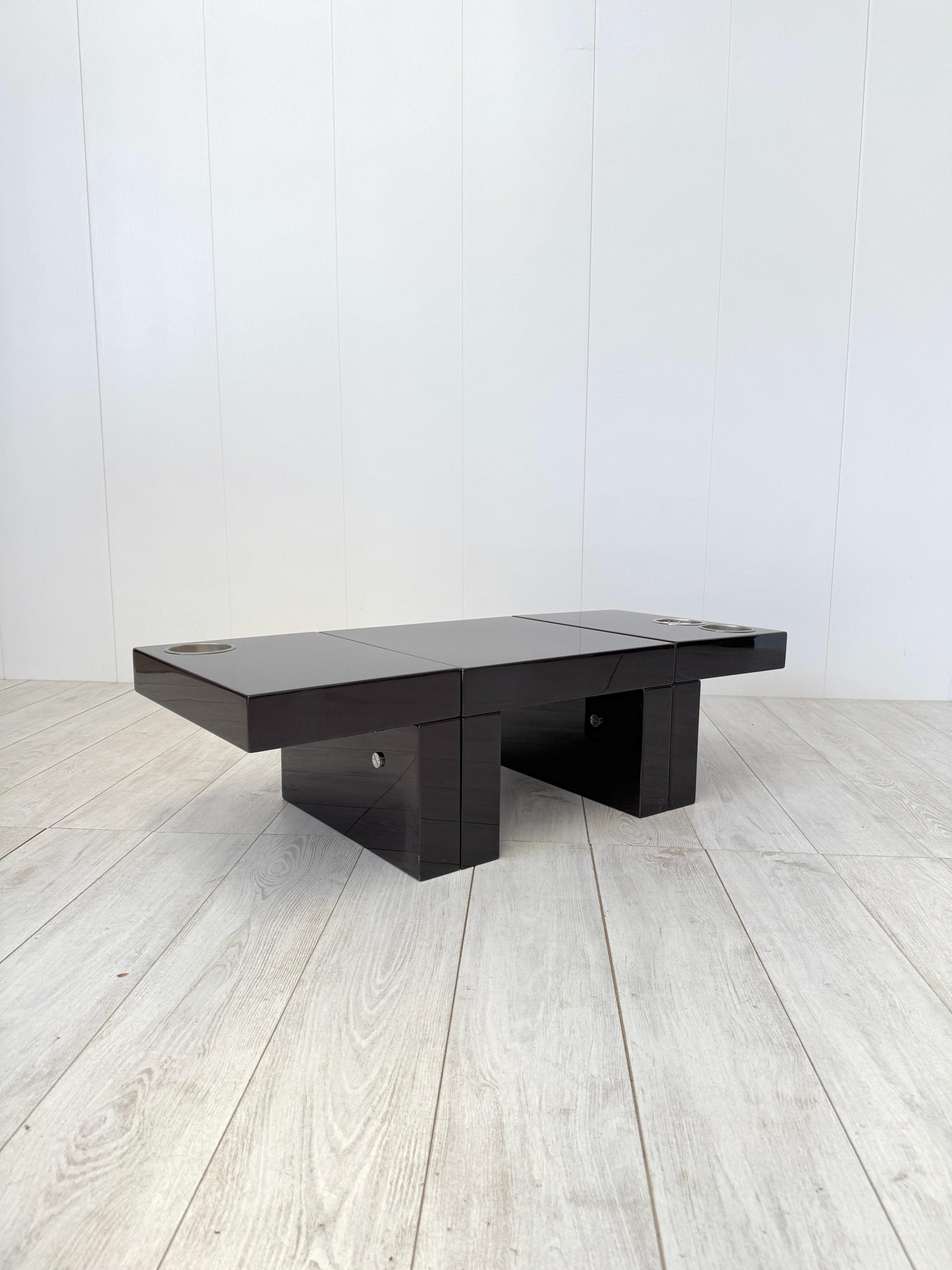 Metal Cesare Augusto Nava, Set of 3 small modular tables mod. Nac, Italy, 1970s For Sale