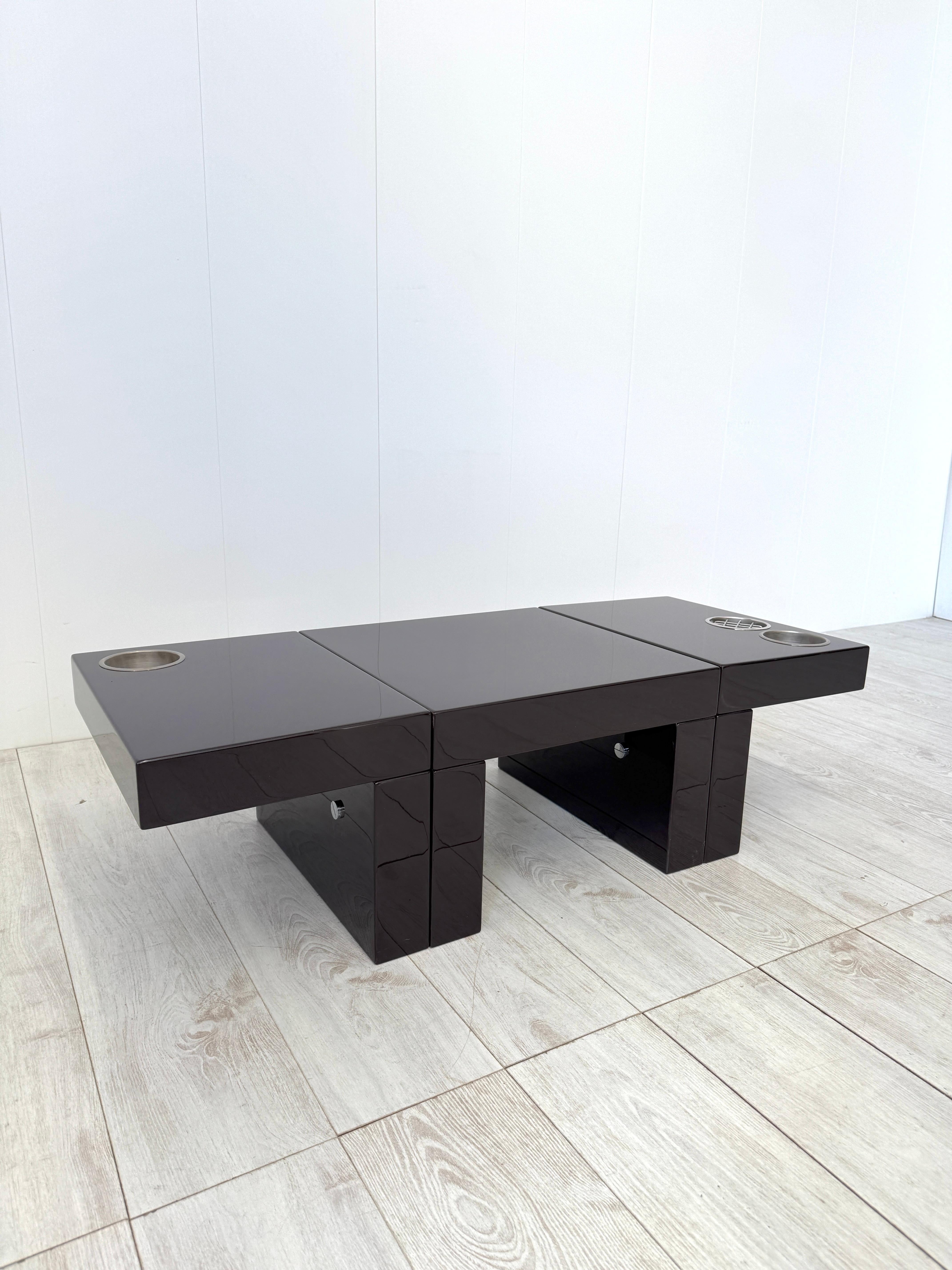 Cesare Augusto Nava, Set of 3 small modular tables mod. Nac, Italy, 1970s For Sale 2