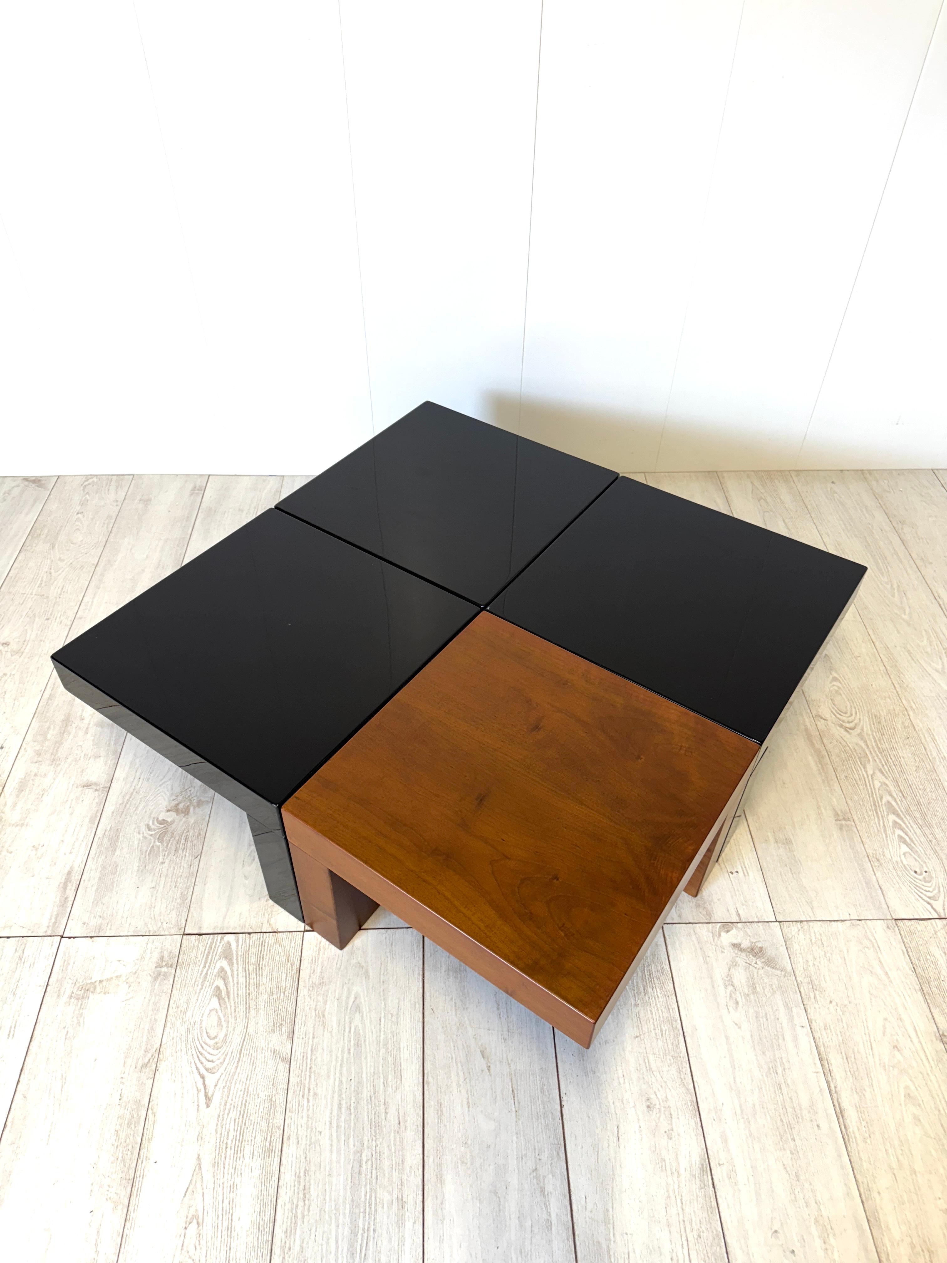 Cesare Augusto Nava, Set of 4 small modular tables mod. Nac, Italy, 1970s For Sale 4