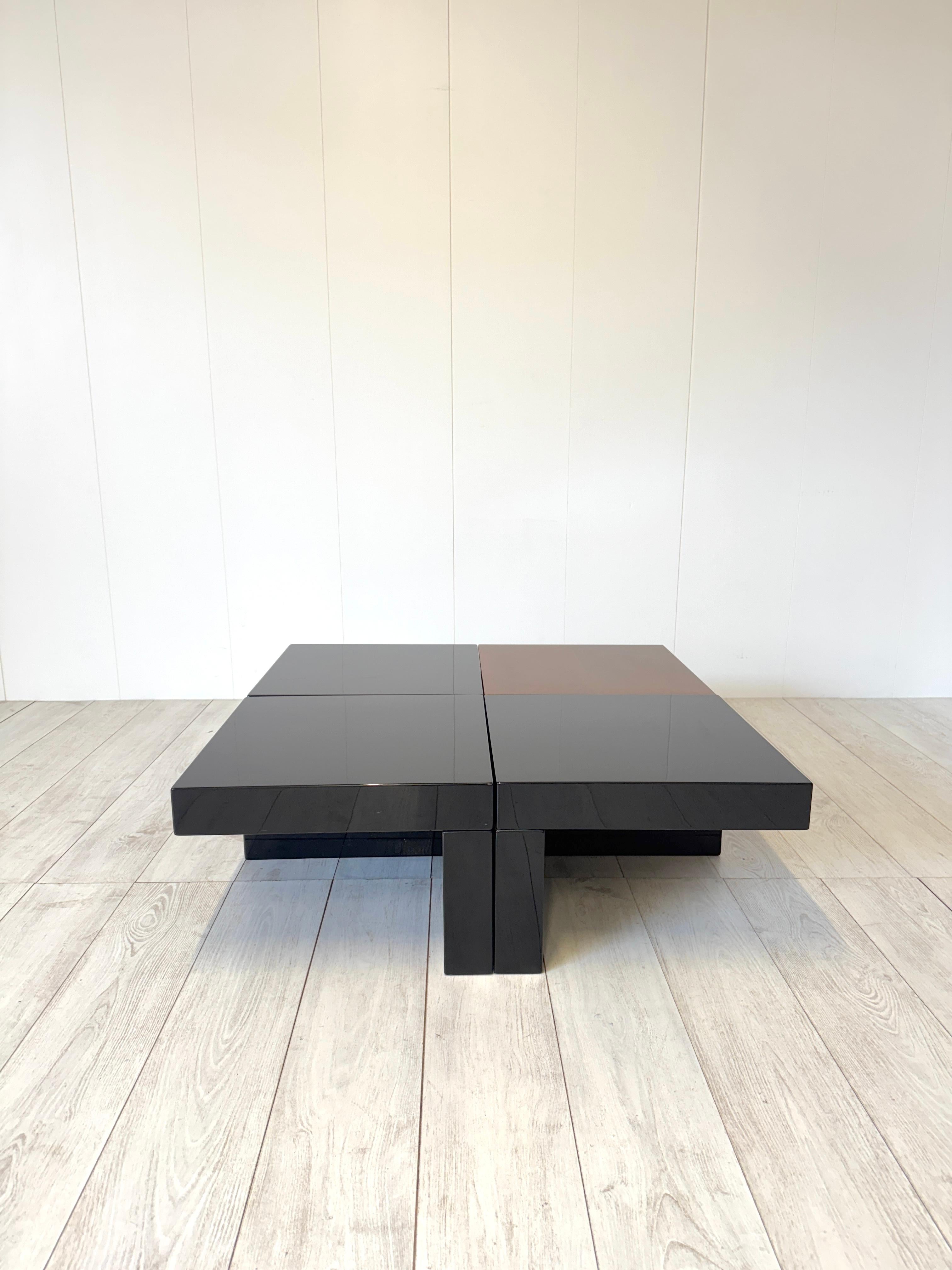 Mid-Century Modern Cesare Augusto Nava, Set of 4 small modular tables mod. Nac, Italy, 1970s For Sale
