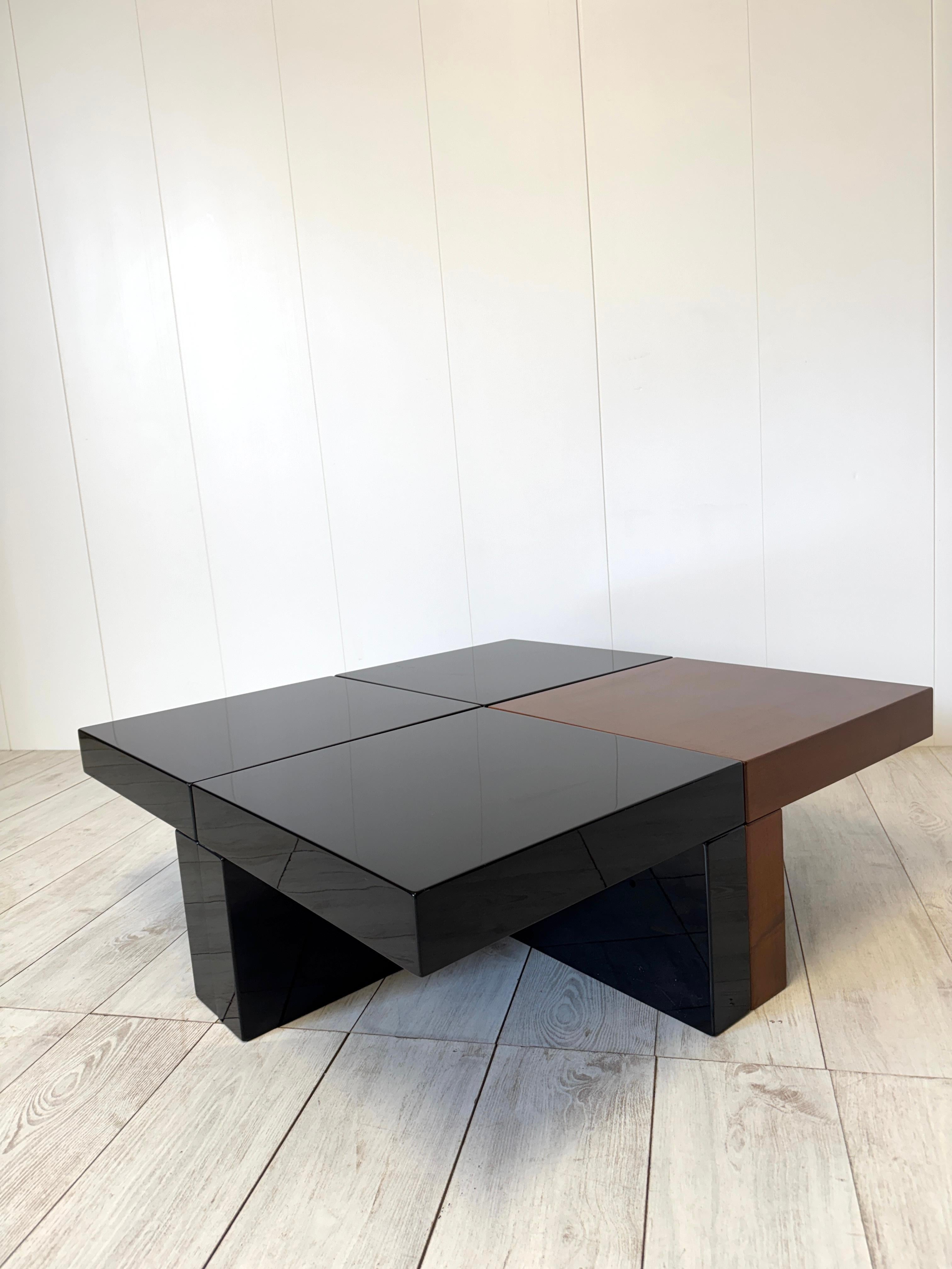 Cesare Augusto Nava, Set of 4 small modular tables mod. Nac, Italy, 1970s For Sale 1