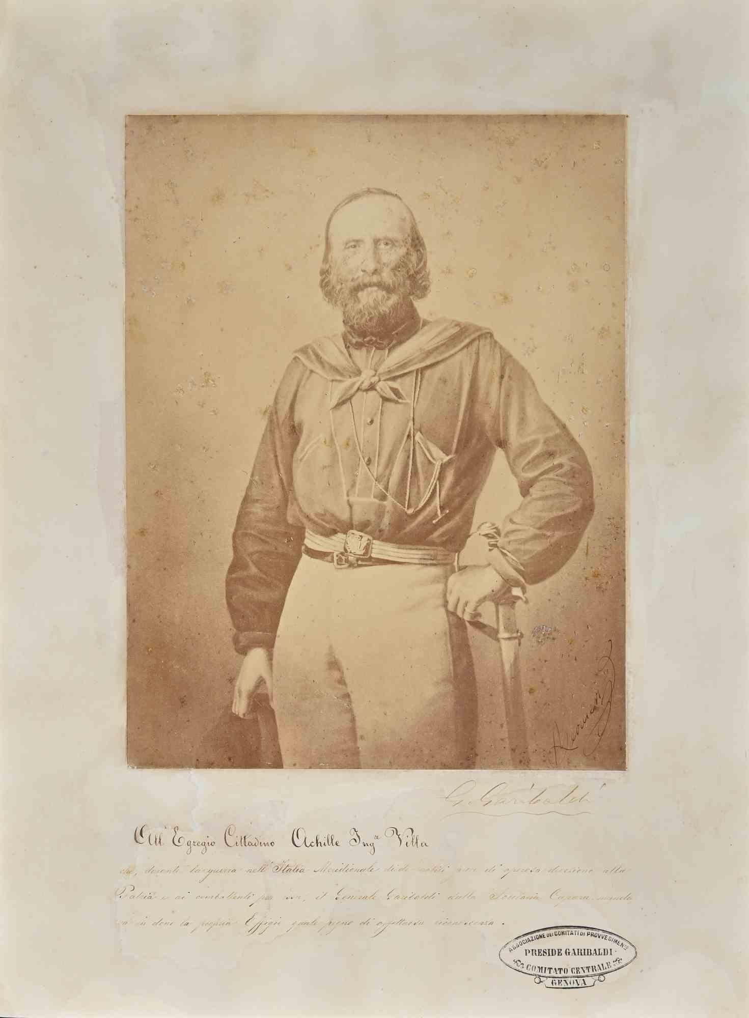 Cesare Bernieri Portrait Photograph - Portrait of Giuseppe Garibaldi - Photograph by C. Bernieri - Late 19th century