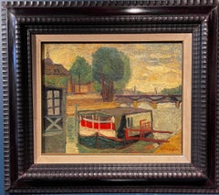 Vintage La Senna a Parigi   Olio cm. 42 x 34  1930