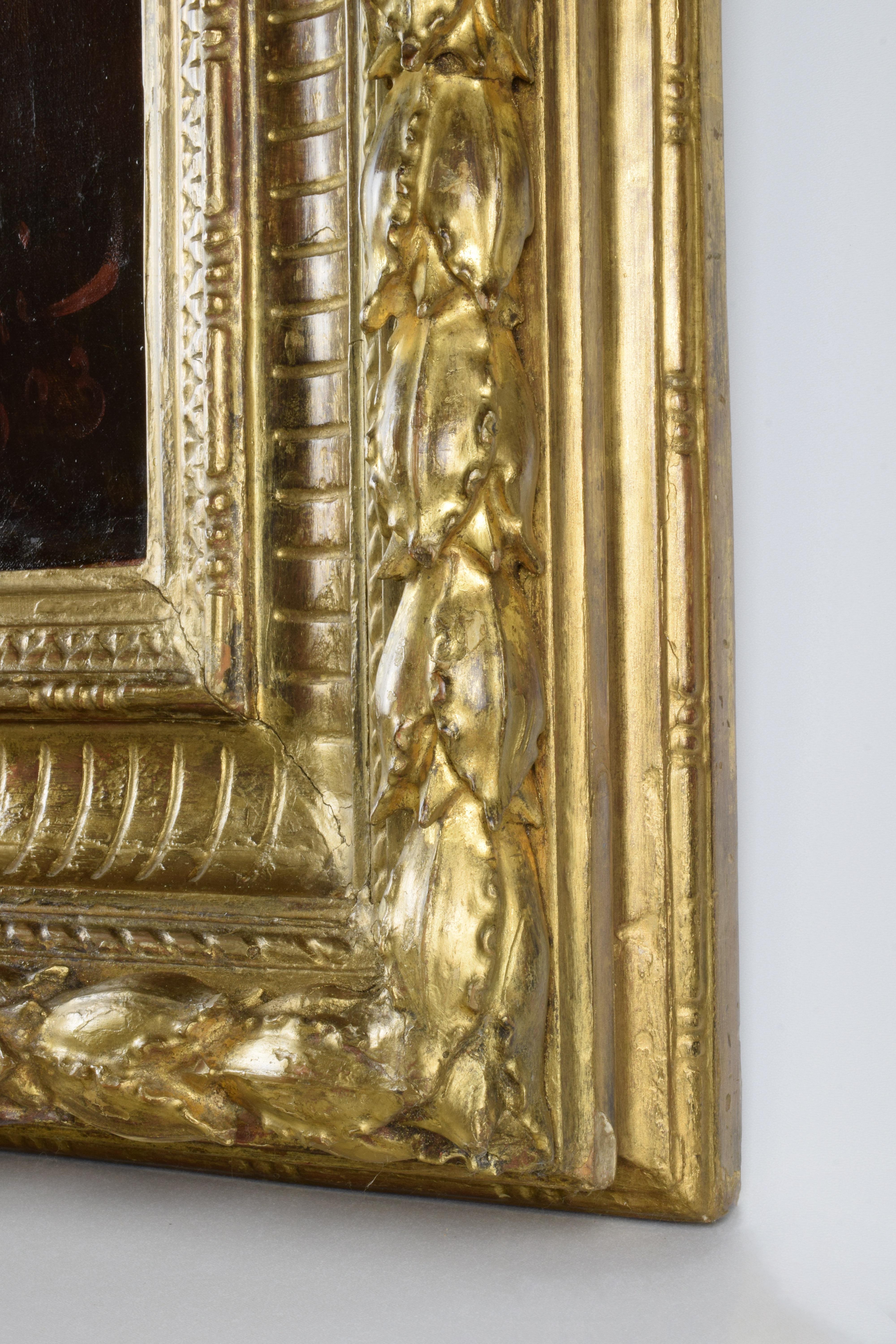 Italian Cesare Ciani Portrait of King Edward VII, oil on canvas with Gilded Frame