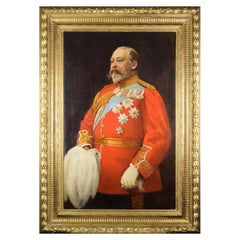 Cesare Ciani Portrait of King Edward VII, oil on canvas with Gilded Frame