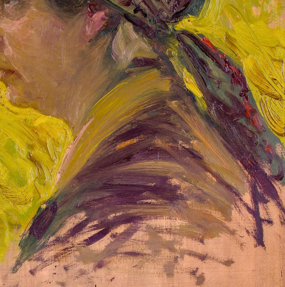 1920 Cesare Ciani Credited Italian Macchiaiolo Portrait Painting en vente 2