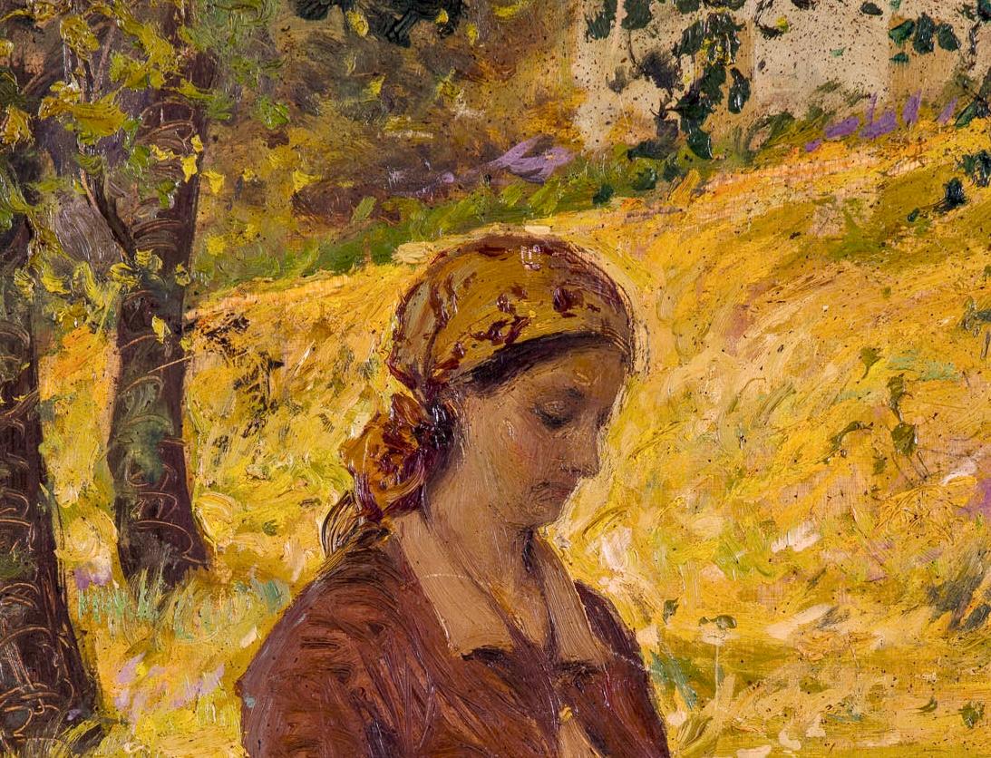 Peinture italienne du XIXe siècle de Cesare Ciani crédité de Macchiaiolo en vente 4