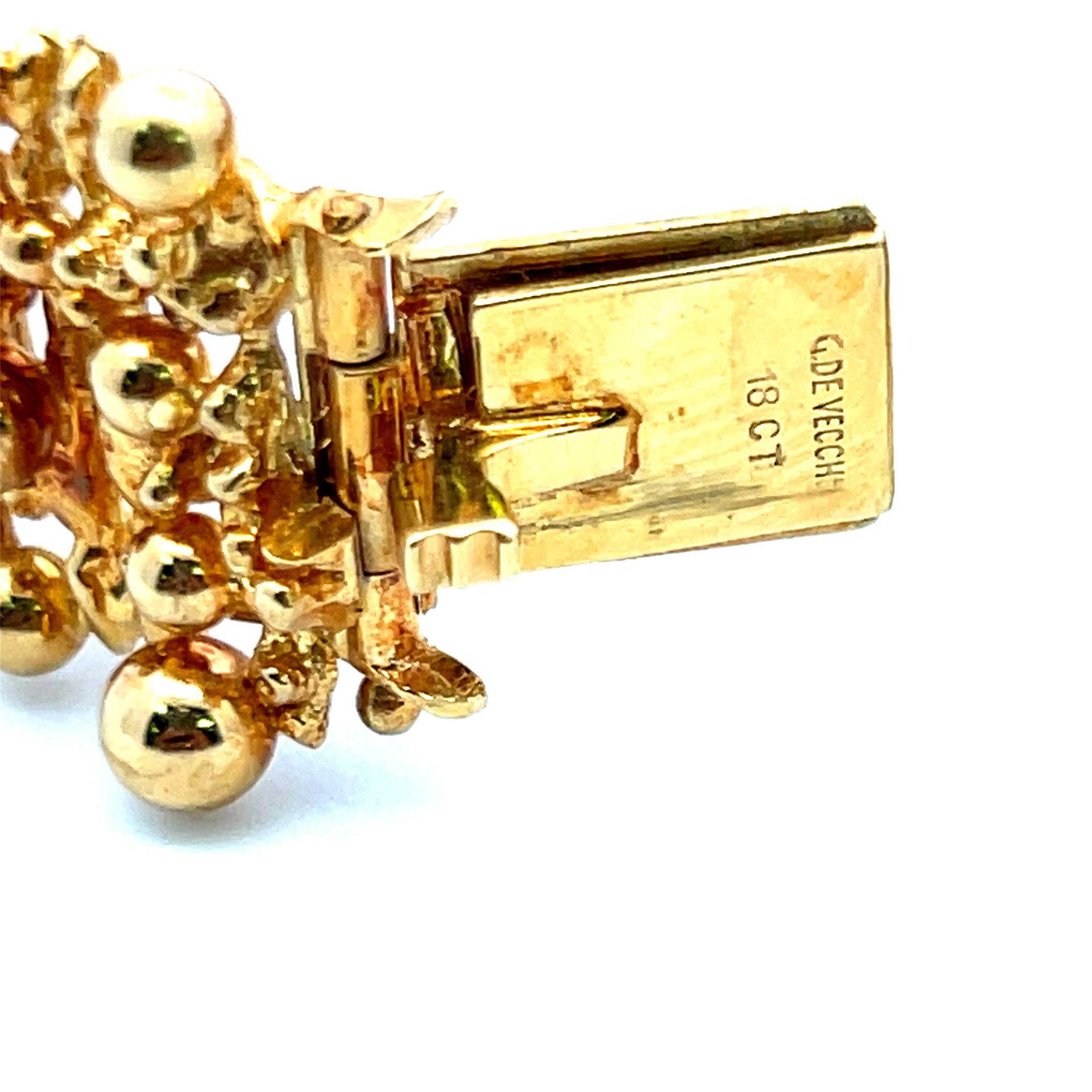 Cesare De Vecch Bracelet à maillons vintage en or jaune 18 carats 72,10 grammes Pour femmes en vente