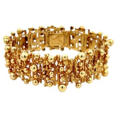Cesare De Vecch Vintage 72.10 Grams 18 Karat Yellow Gold Link Bracelet