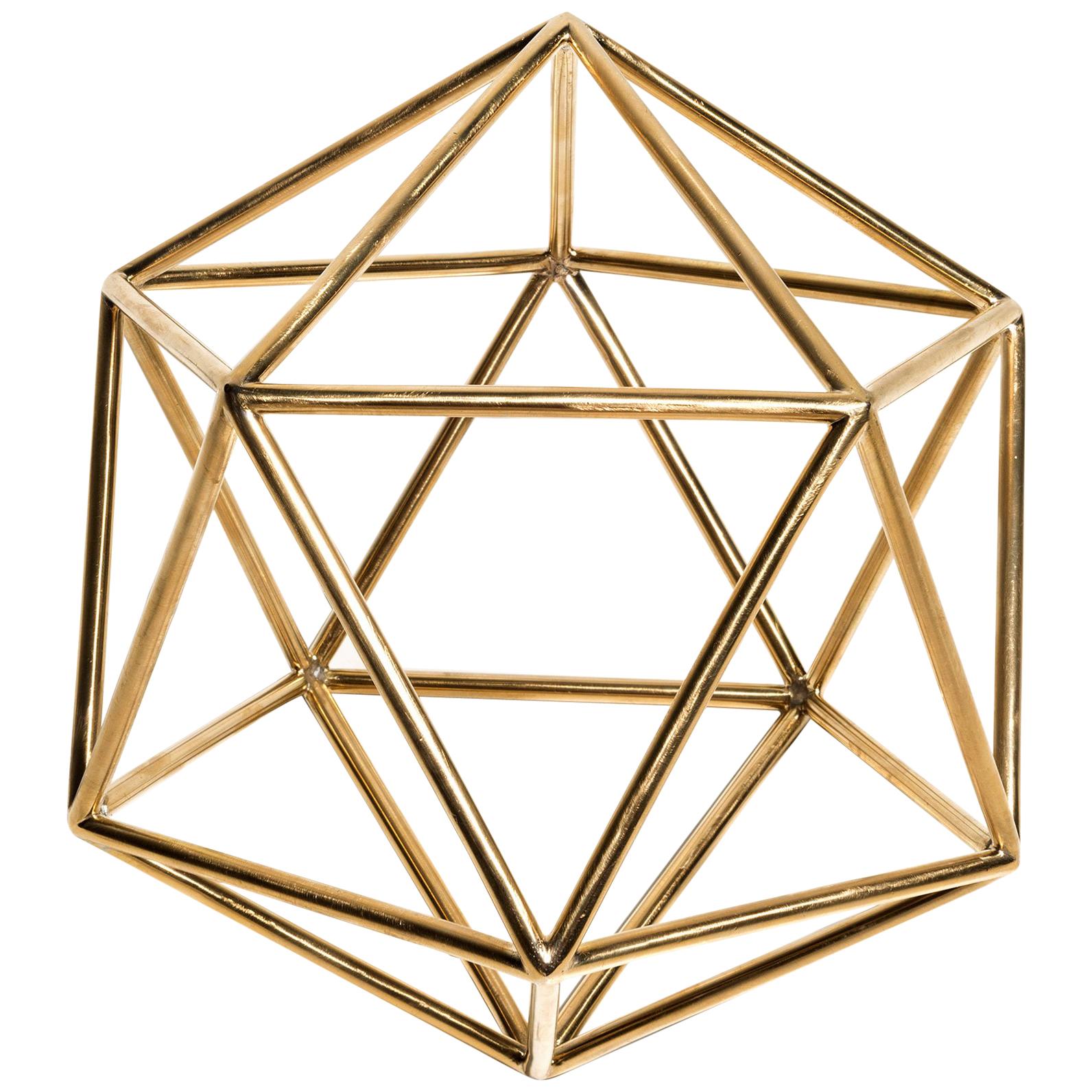 Cesare de Vita, 'Icosahedron', Brass Platonic Volumes For Sale