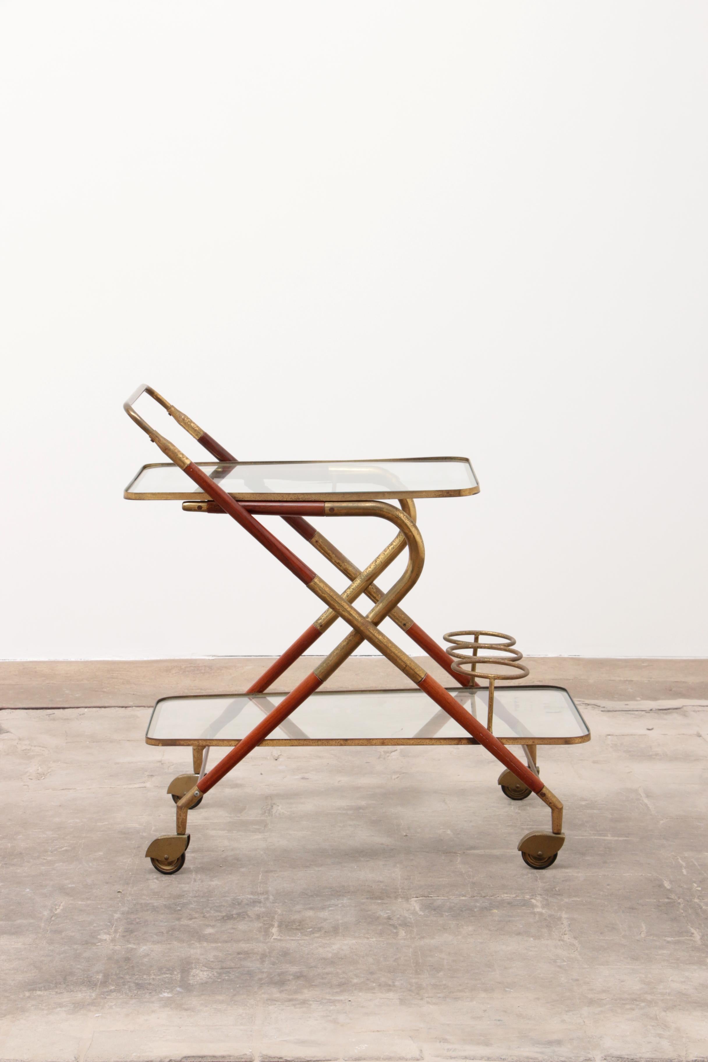 Copper Cesare Lacca 1960s Trolley Made by Cassina, Italy For Sale