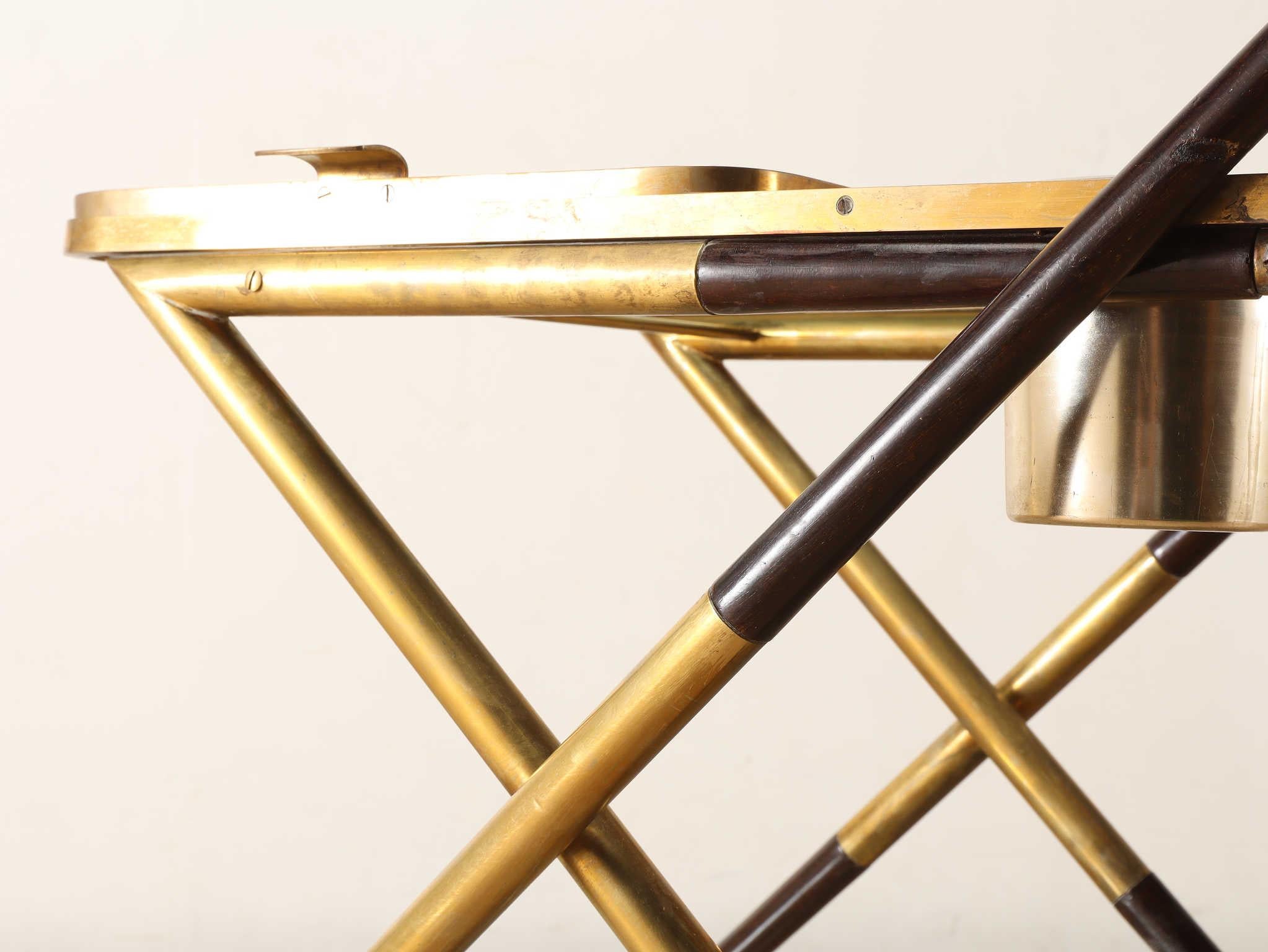 Cesare Lacca Brass Tea Cart 1950's For Sale 5
